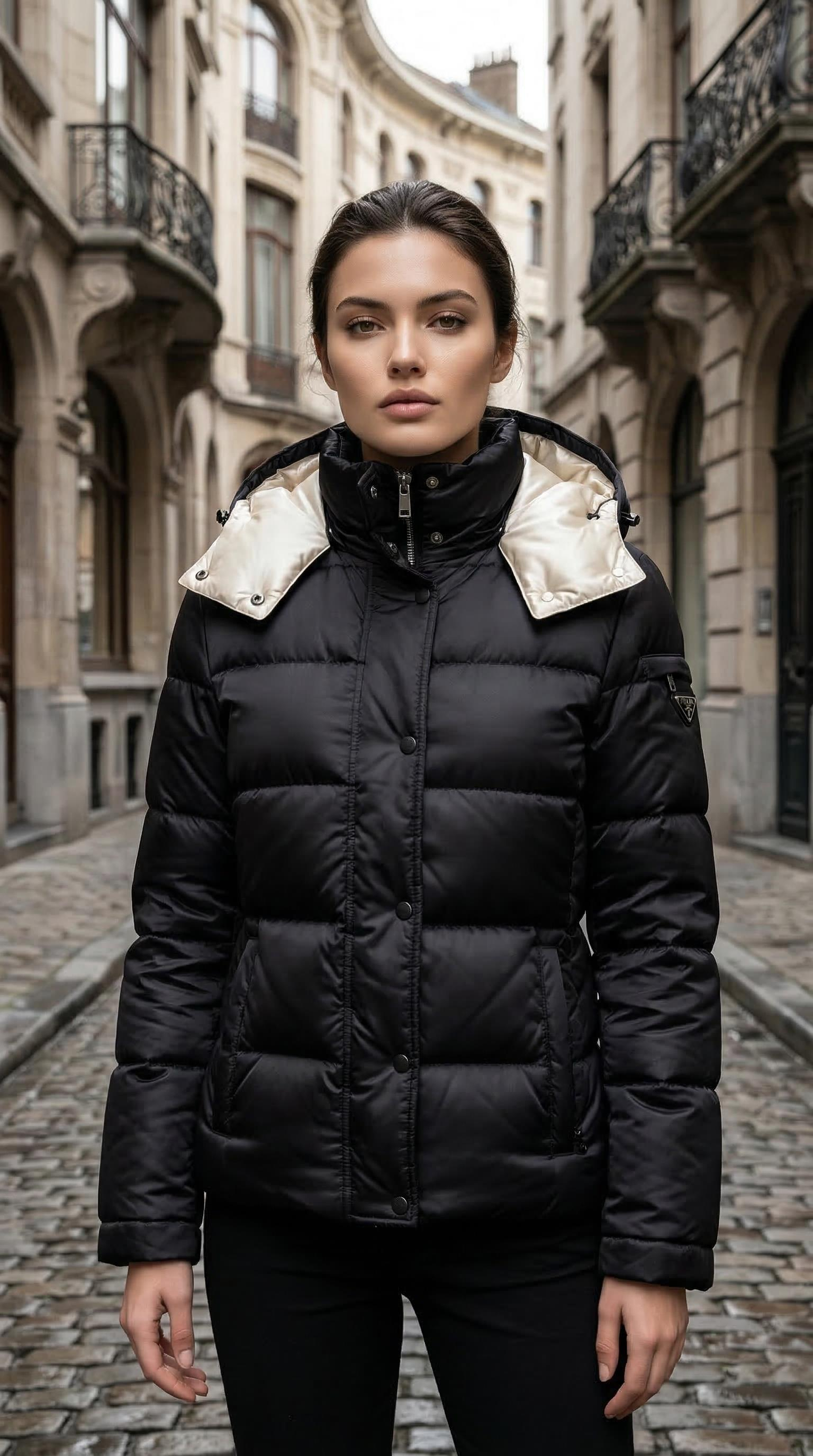 PRADA TRIANGLE LOGO PUFFER JACKET