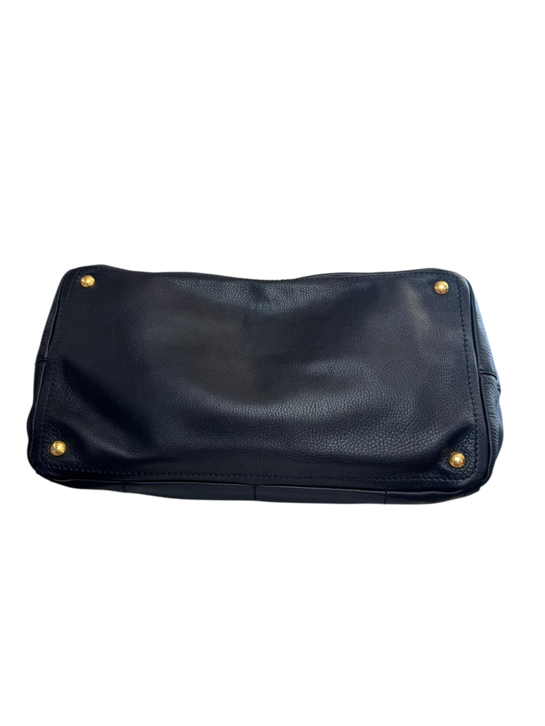 PRADA VITELLO CARNIERA LOGO FRAME TOTE 