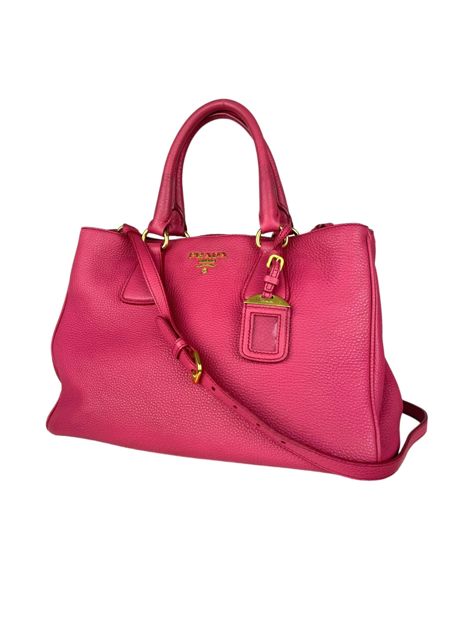 PRADA VITELLO DAINO LEATHER HANDBAG