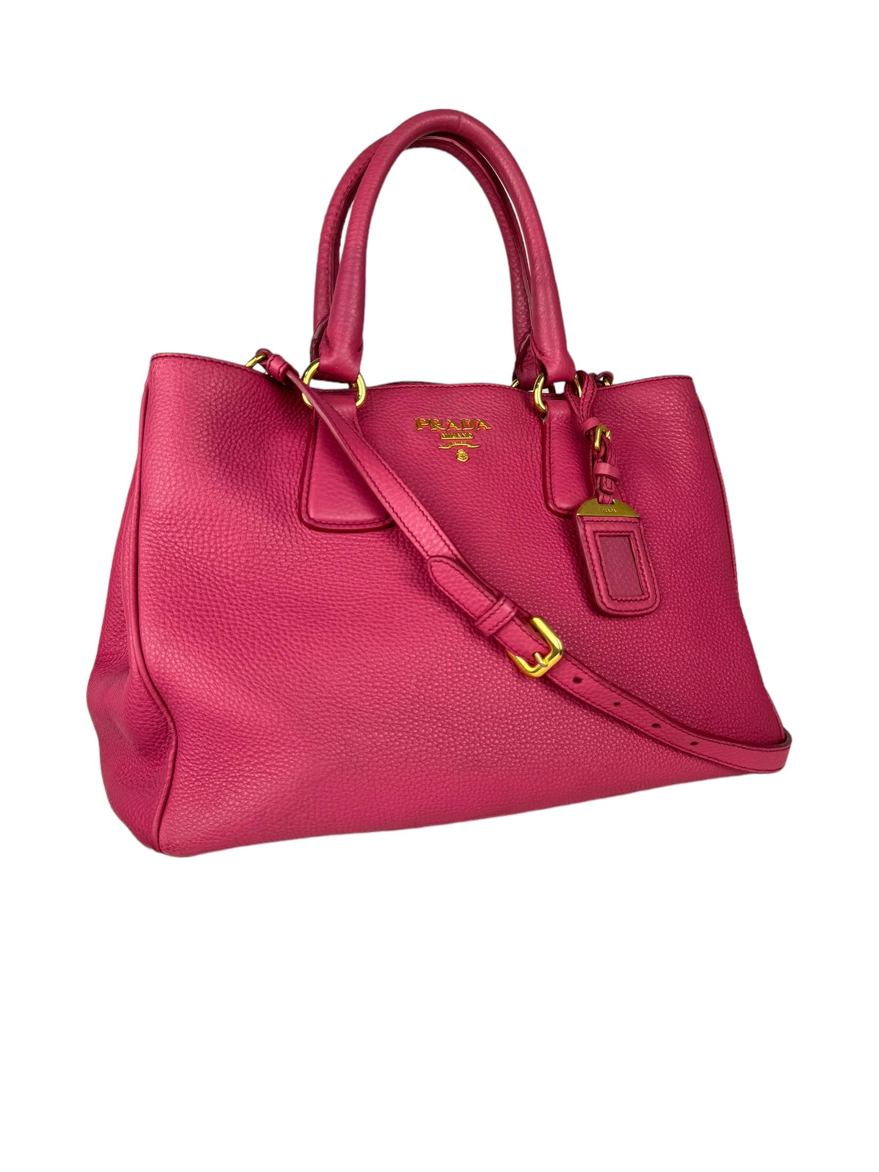 PRADA VITELLO DAINO LEATHER HANDBAG