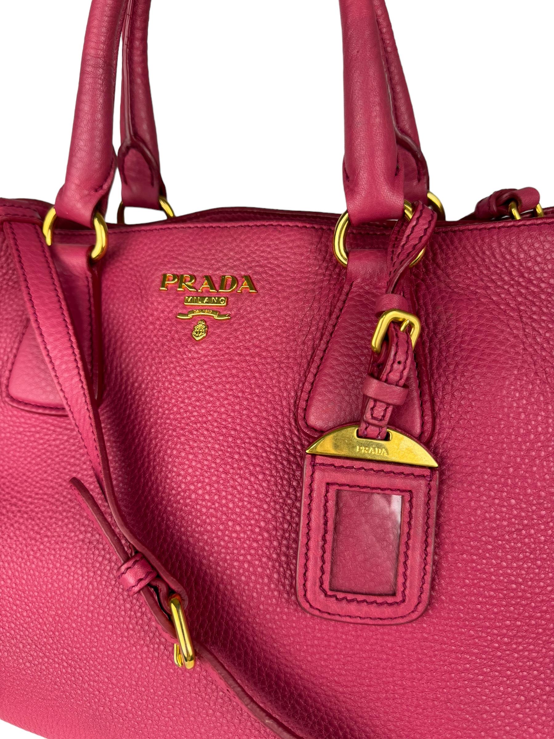 PRADA VITELLO DAINO LEATHER HANDBAG