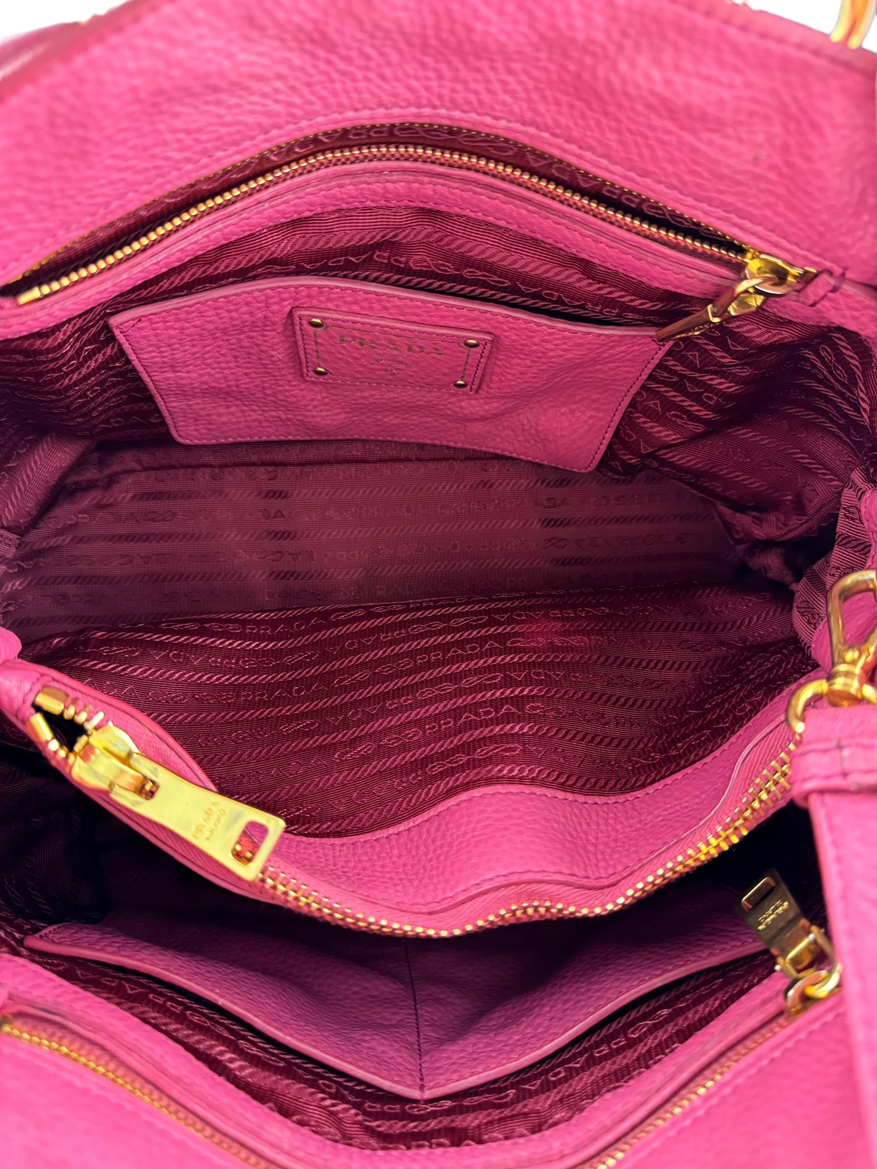 PRADA VITELLO DAINO LEATHER HANDBAG
