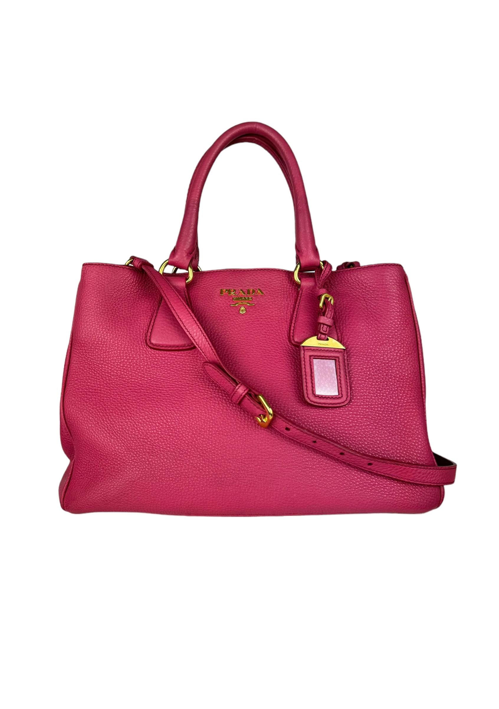 PRADA VITELLO DAINO LEATHER HANDBAG