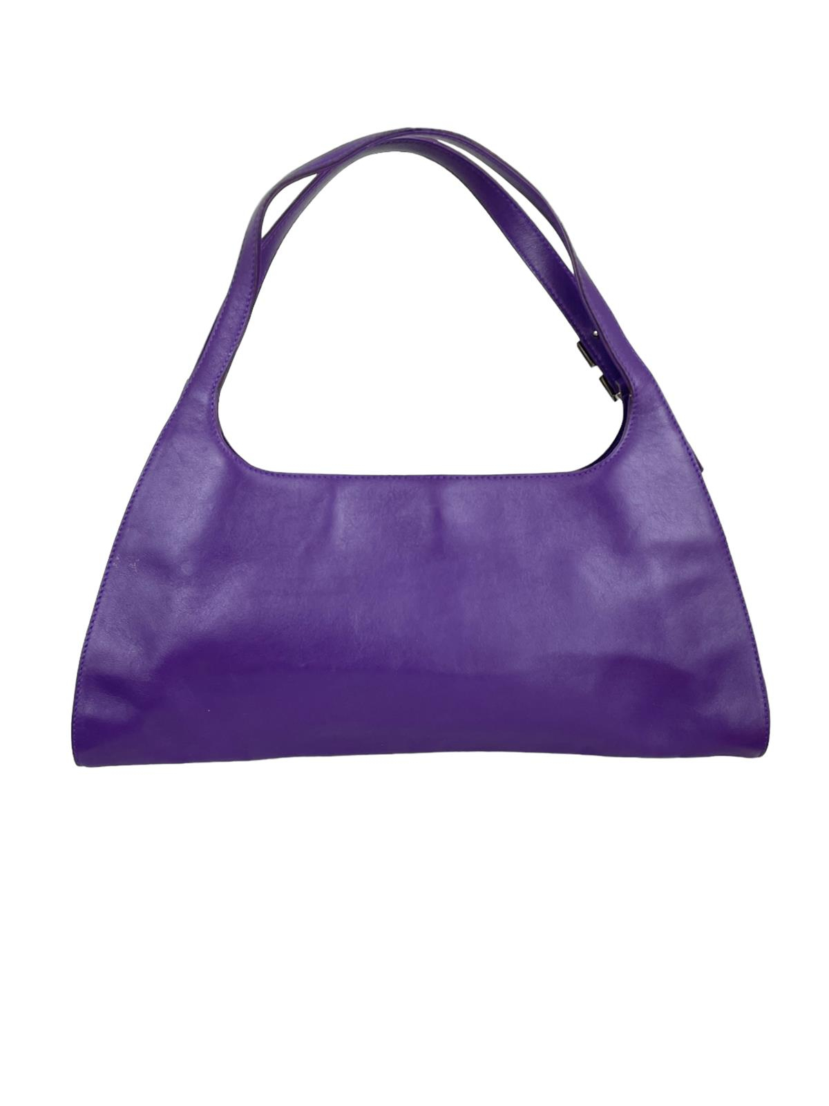PURPLE LEATHER SHOULDER BAG