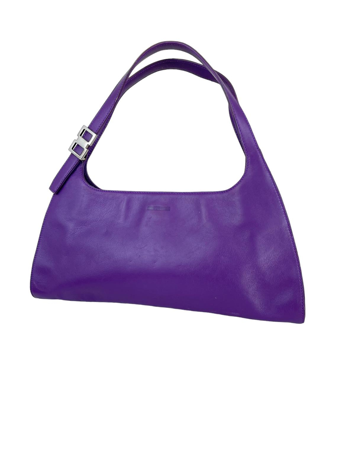 PURPLE LEATHER SHOULDER BAG