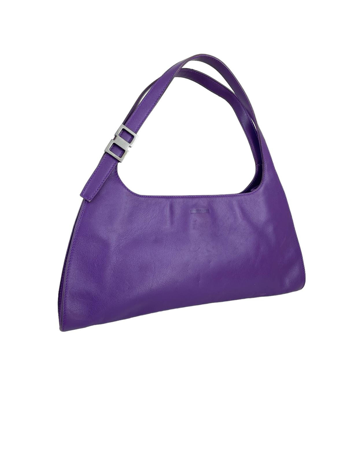 PURPLE LEATHER SHOULDER BAG