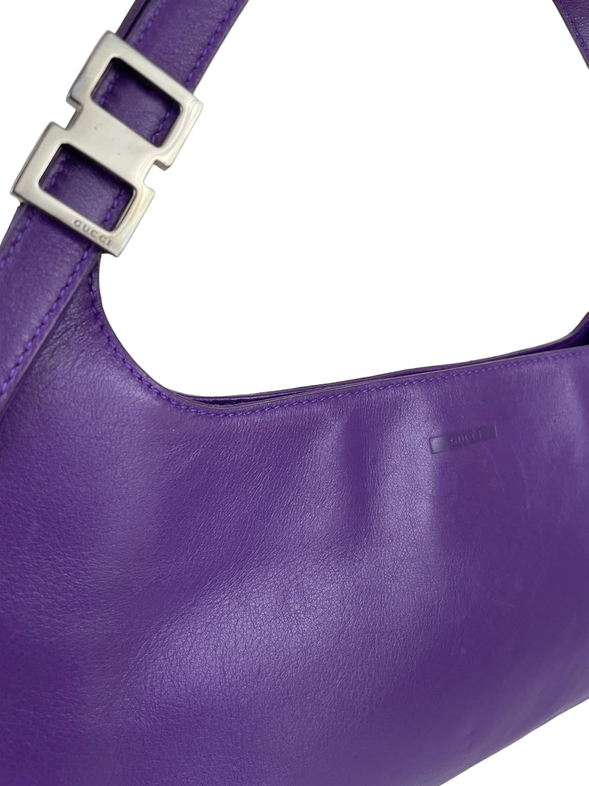 PURPLE LEATHER SHOULDER BAG
