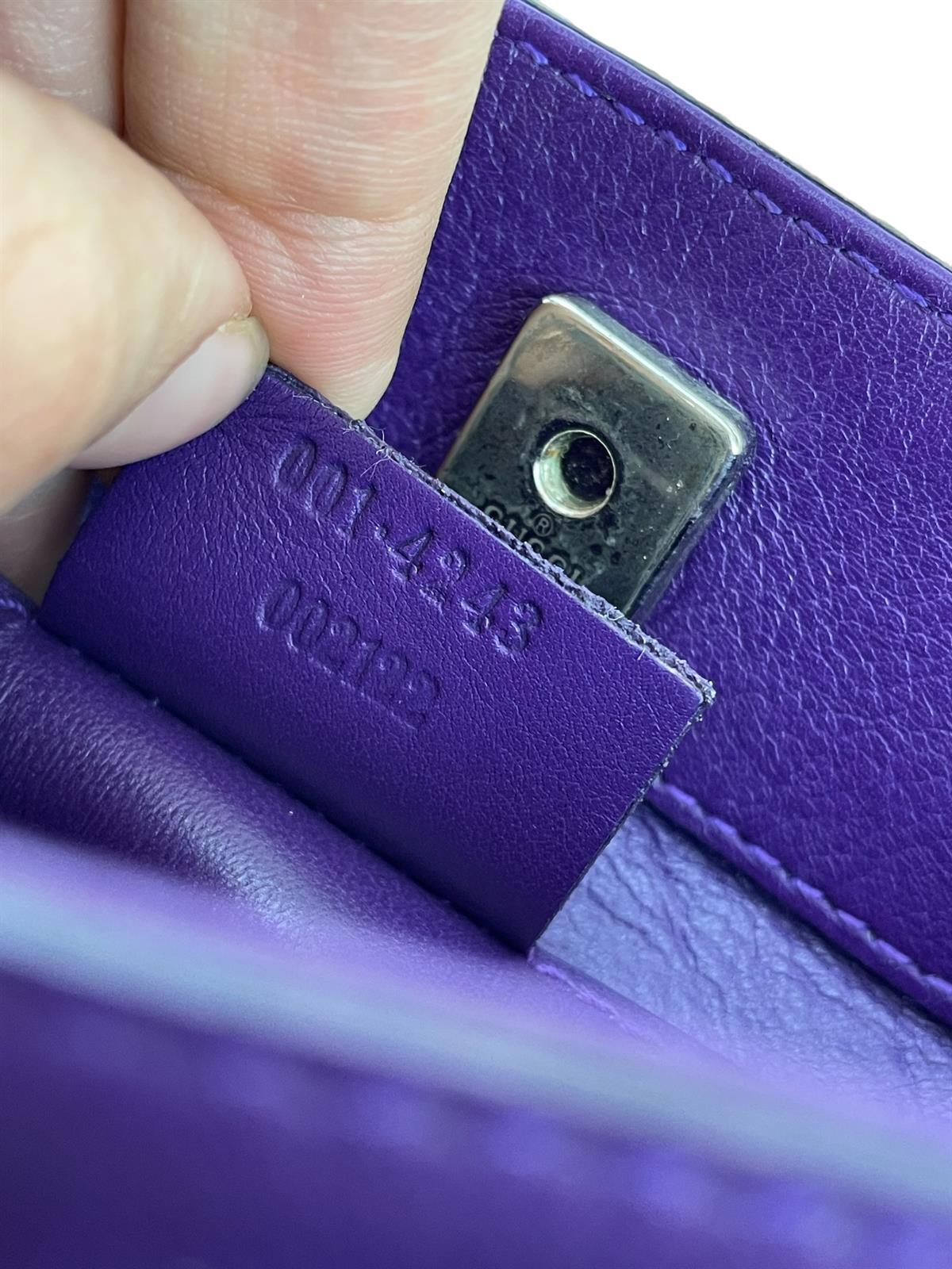 PURPLE LEATHER SHOULDER BAG