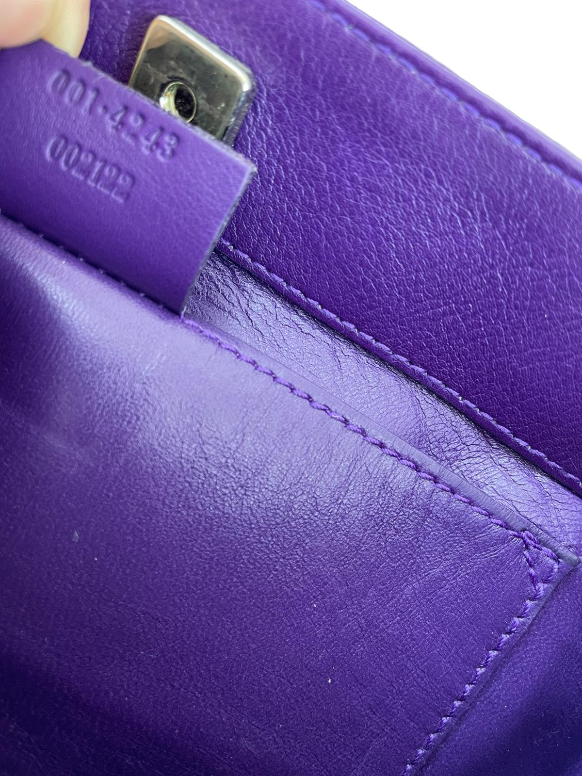 PURPLE LEATHER SHOULDER BAG