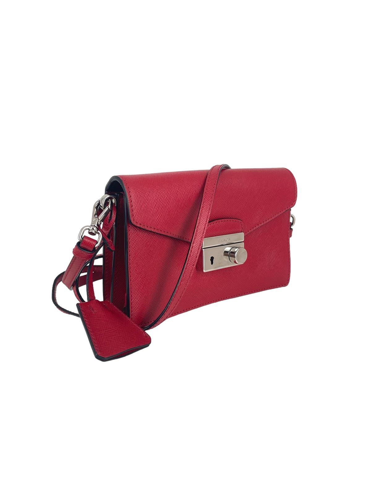 RED SAFFIANO LEATHER MICRO BAG