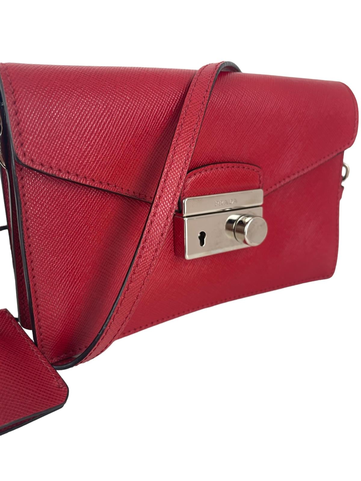 RED SAFFIANO LEATHER MICRO BAG