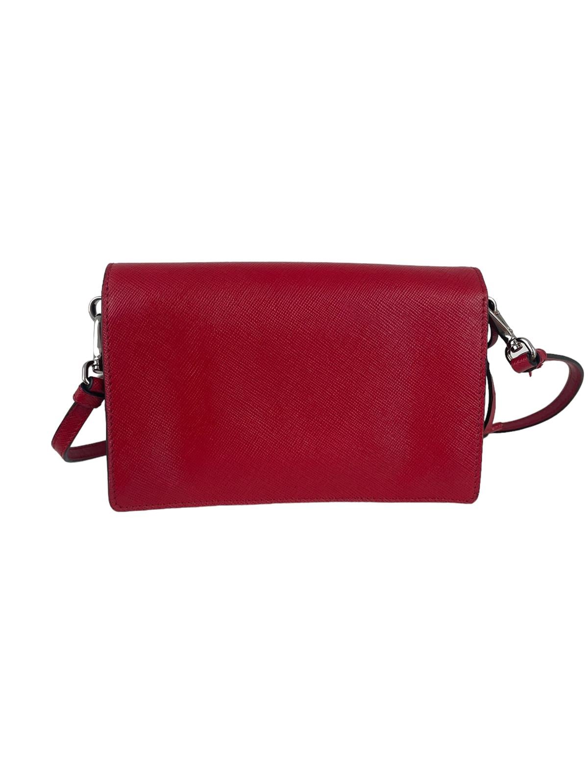 RED SAFFIANO LEATHER MICRO BAG