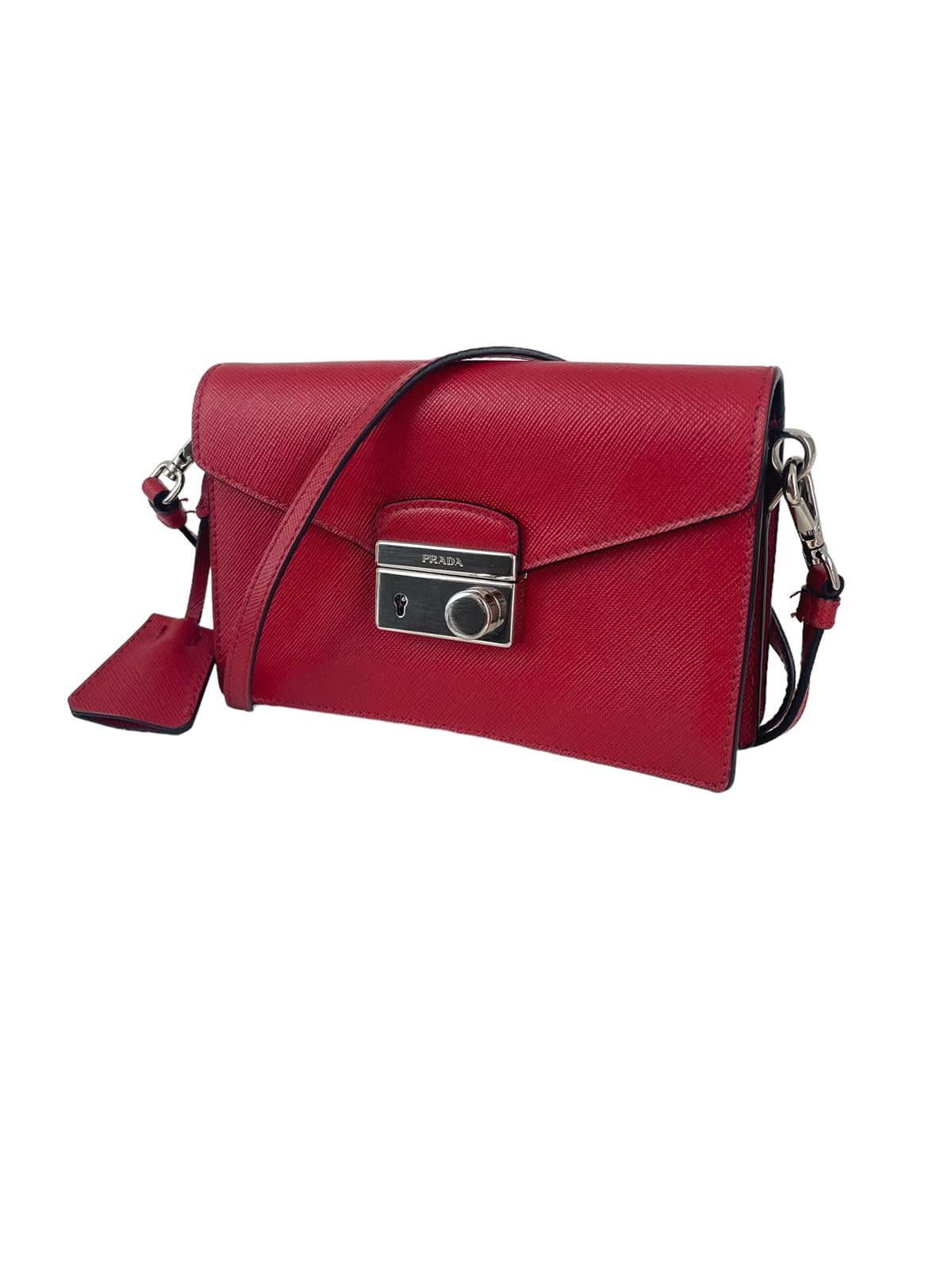 RED SAFFIANO LEATHER MICRO BAG