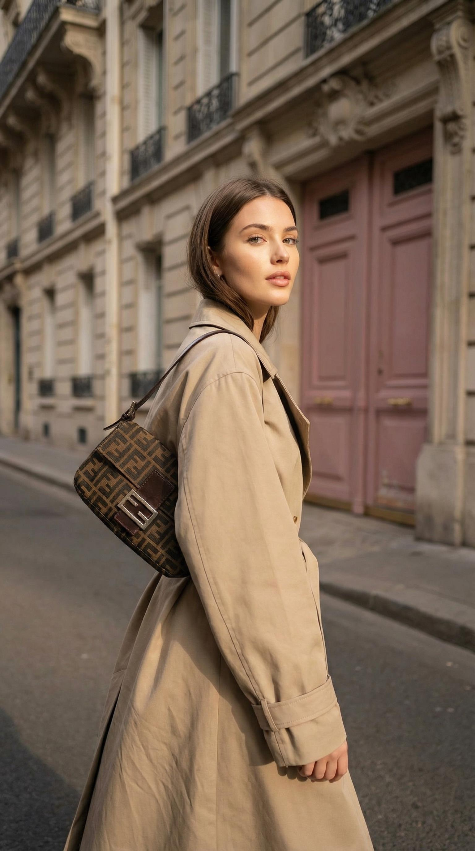 (REZERVEDIR)FENDI BROWN ZUCCA BAGUETTE
