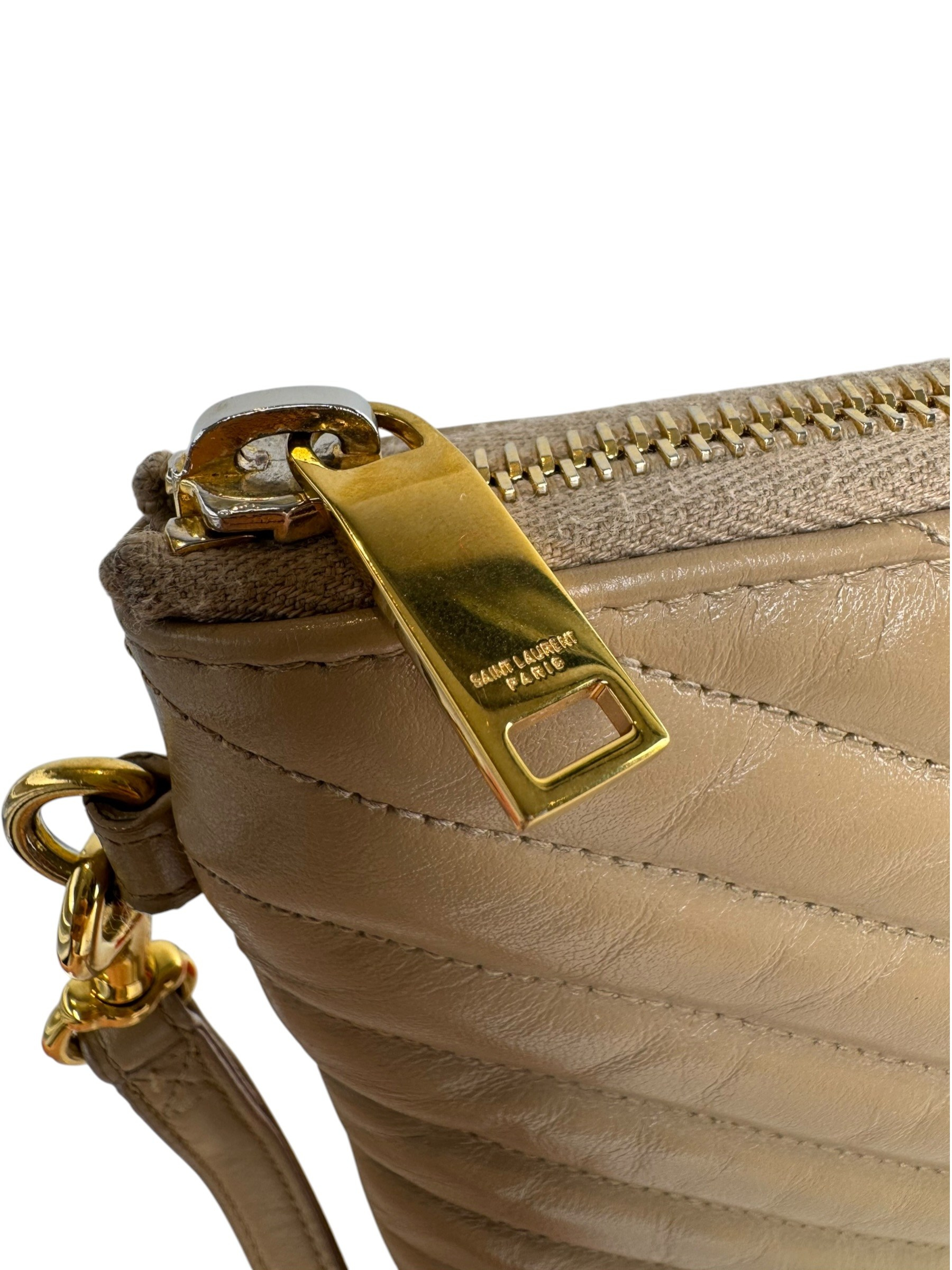SAINT LAURENT BEIGE MATELASSE CLUTCH