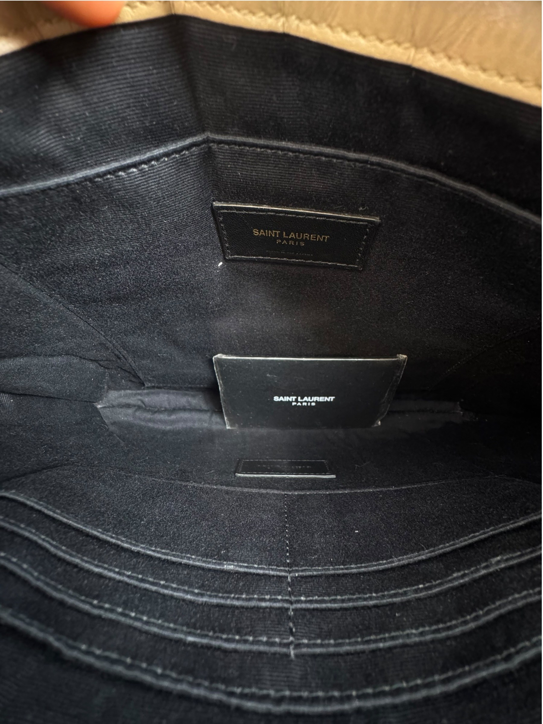 SAINT LAURENT BEIGE MATELASSE CLUTCH