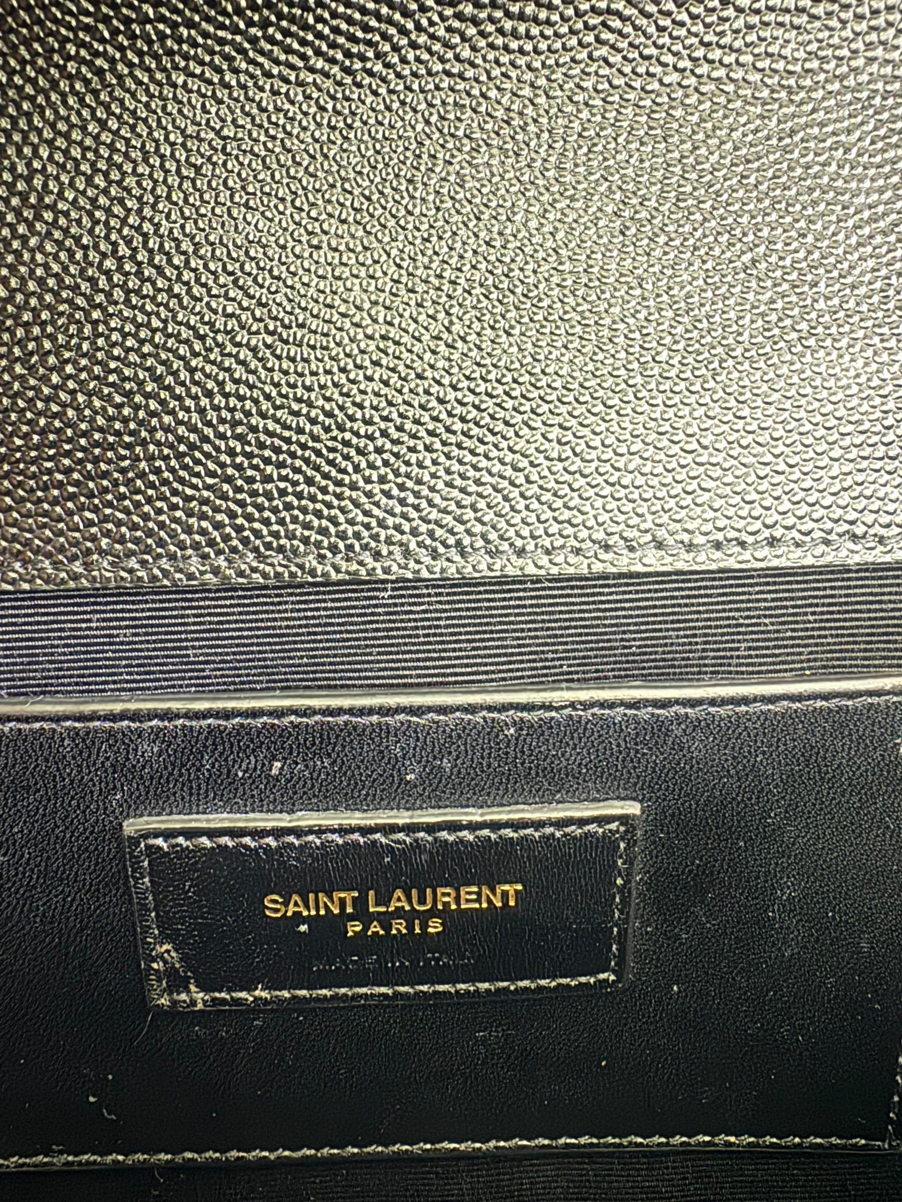SAINT LAURENT BLACK LEATHER CLUTCH