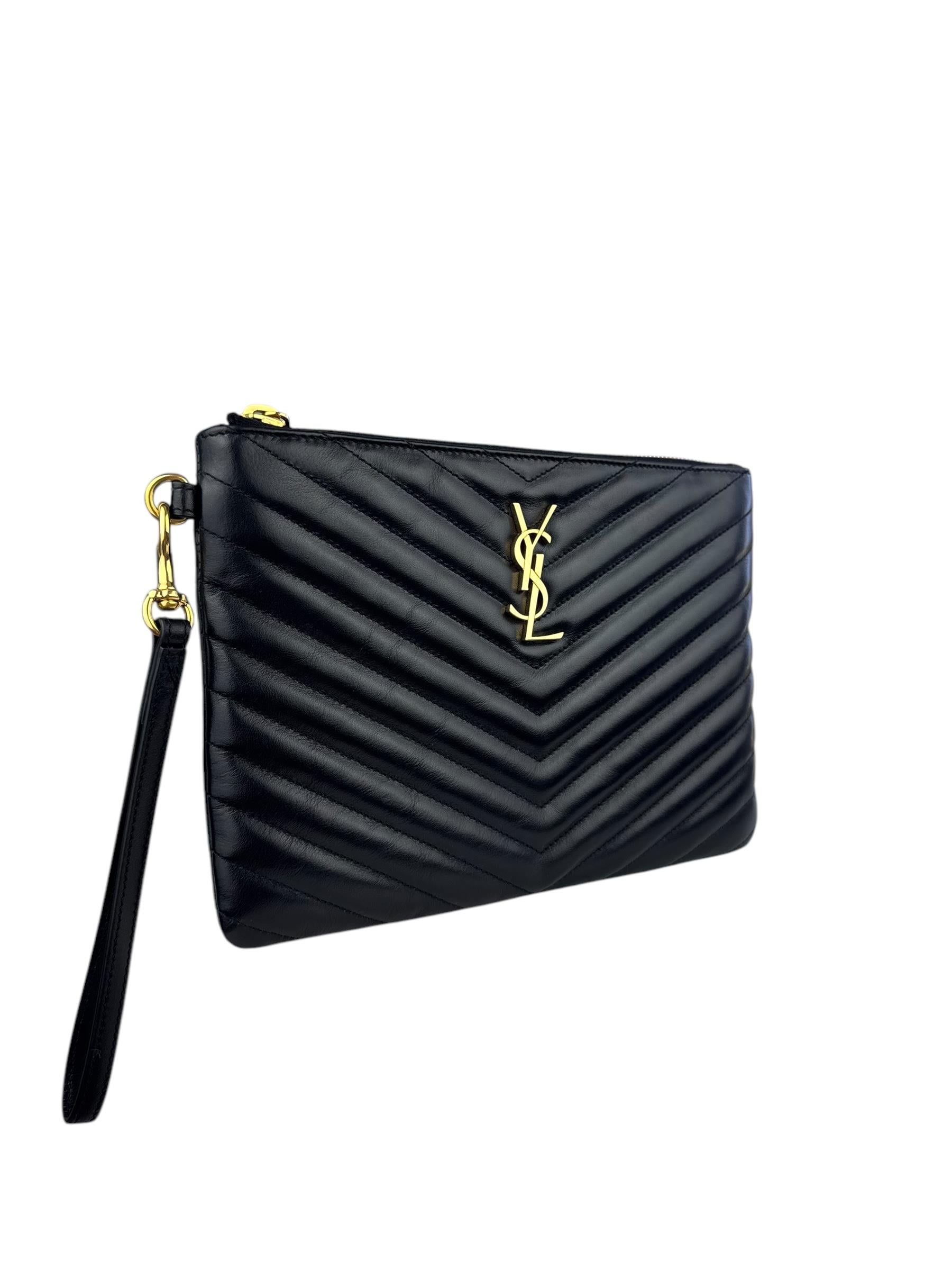 SAINT LAURENT BLACKMATELASSE POUCH 