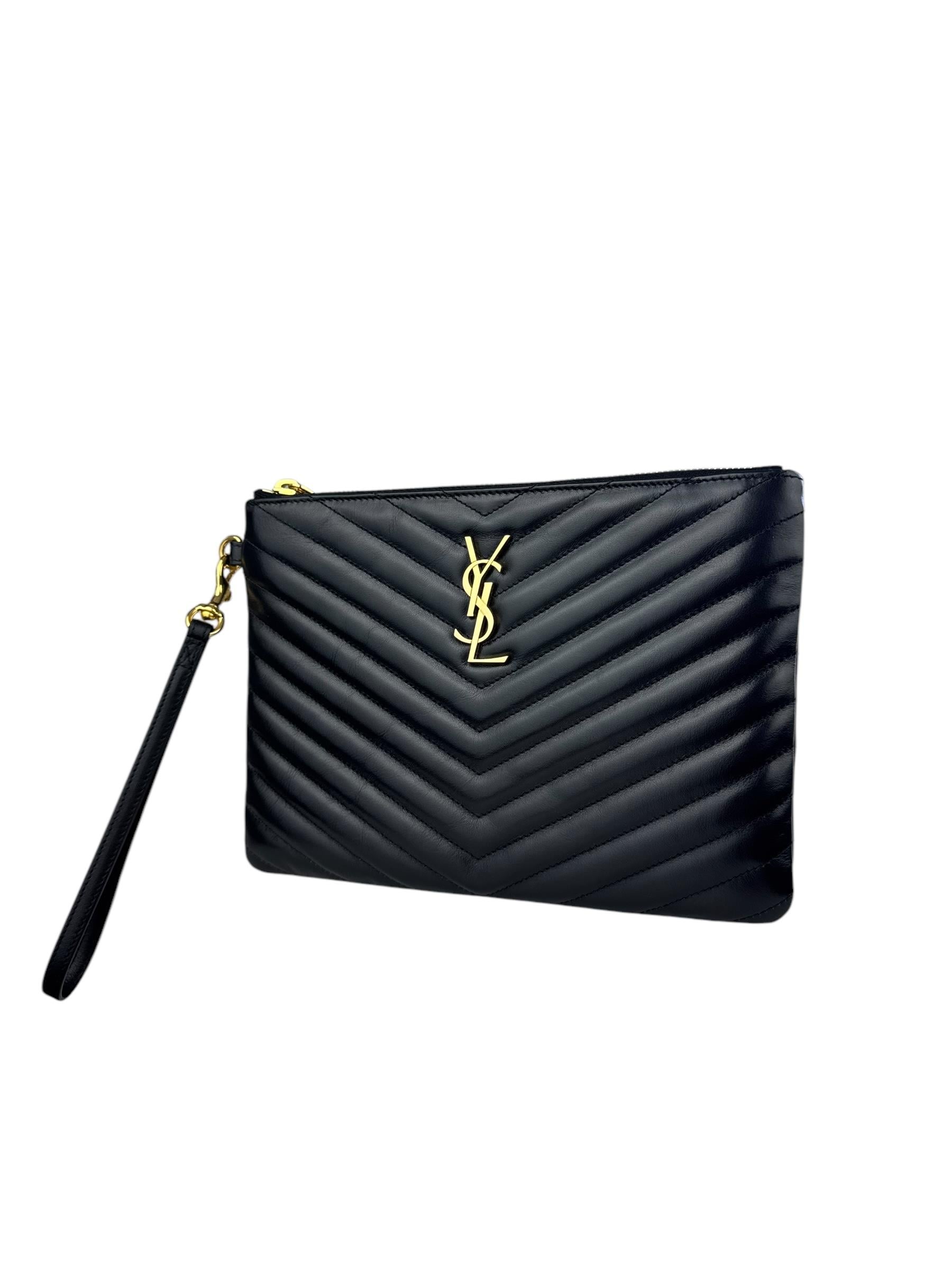 SAINT LAURENT BLACKMATELASSE POUCH 