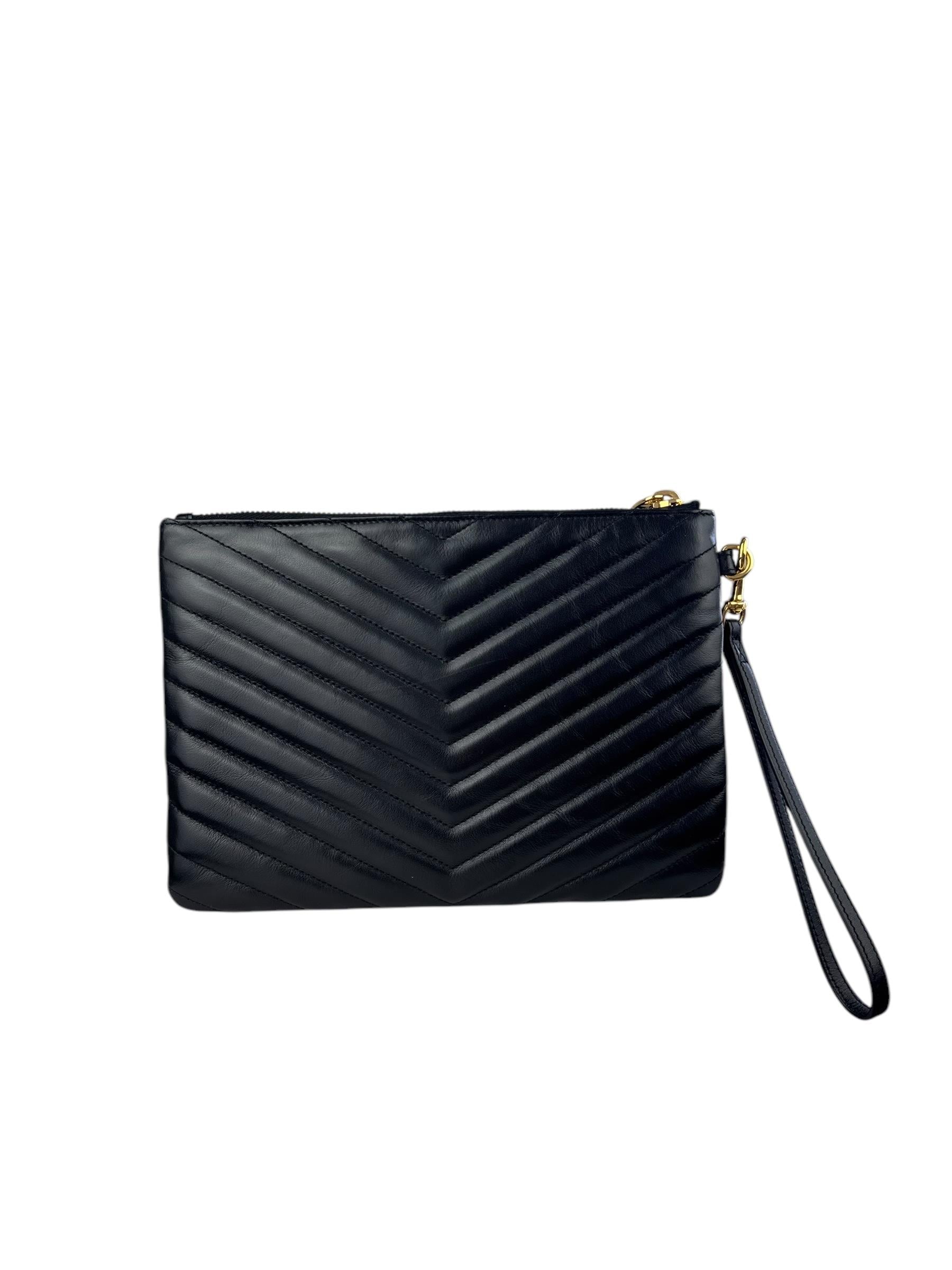 SAINT LAURENT BLACKMATELASSE POUCH 