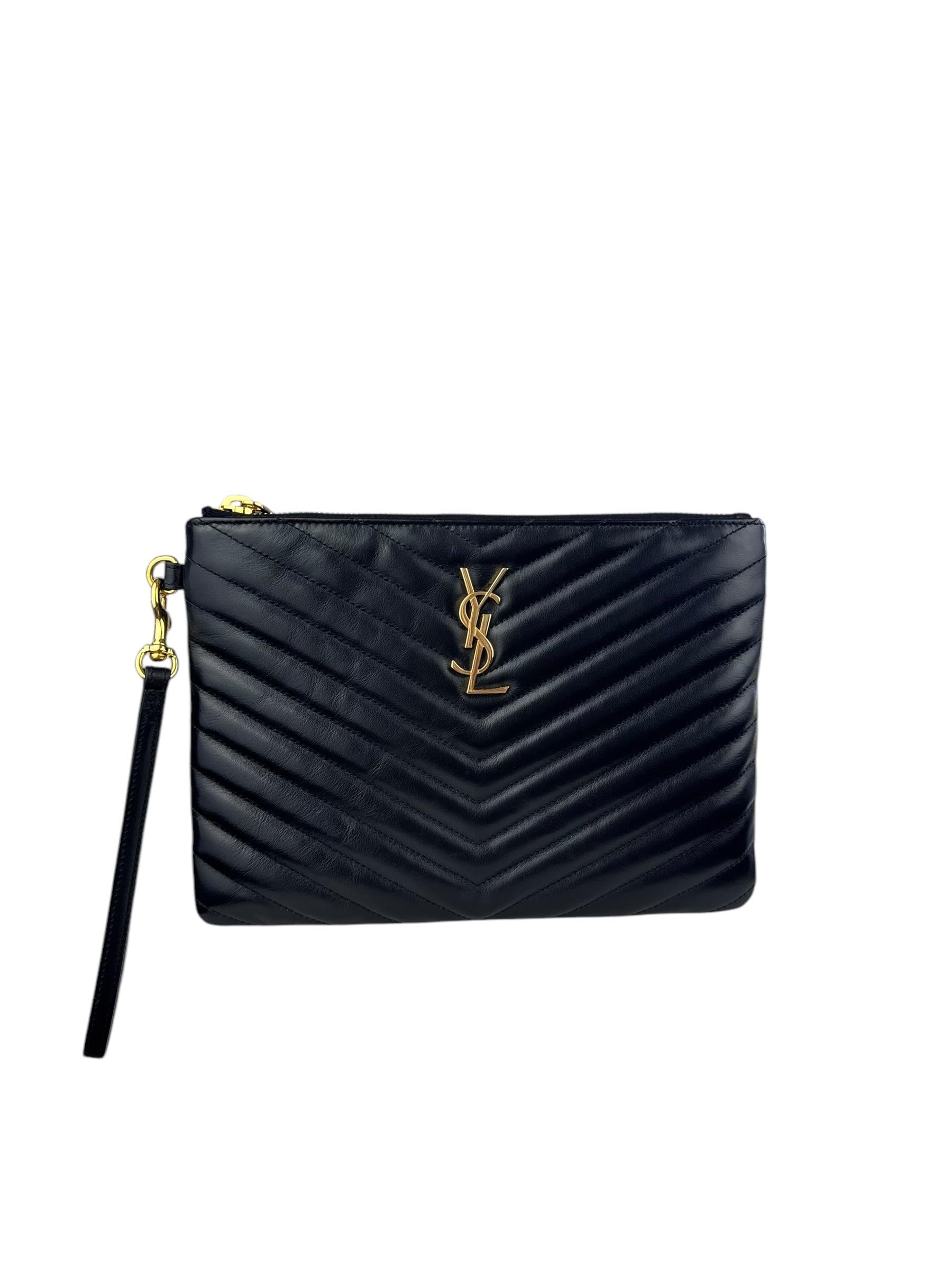 SAINT LAURENT BLACKMATELASSE POUCH 
