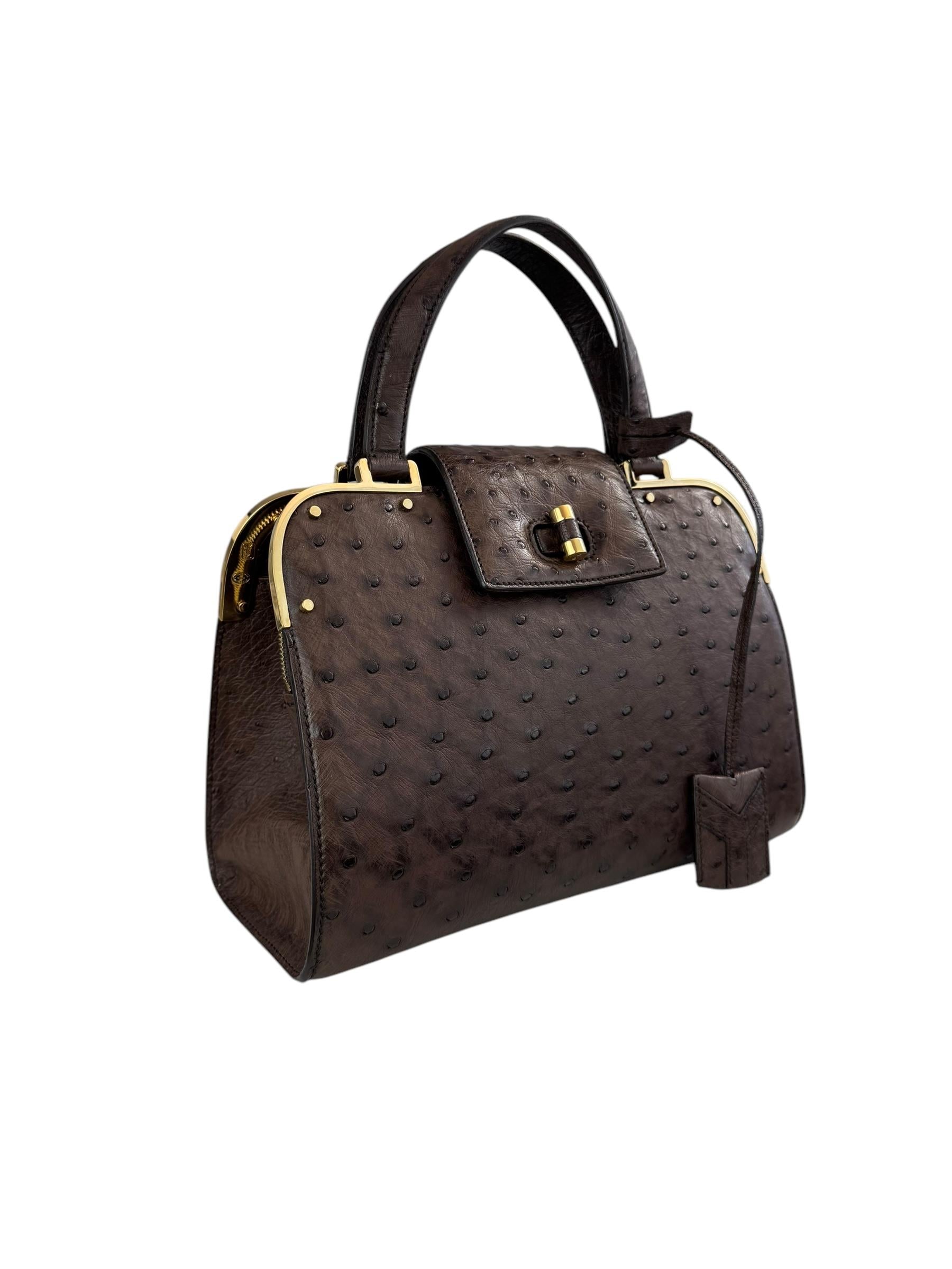 SAINT LAURENT BROWN UP TOWN HANDBAG