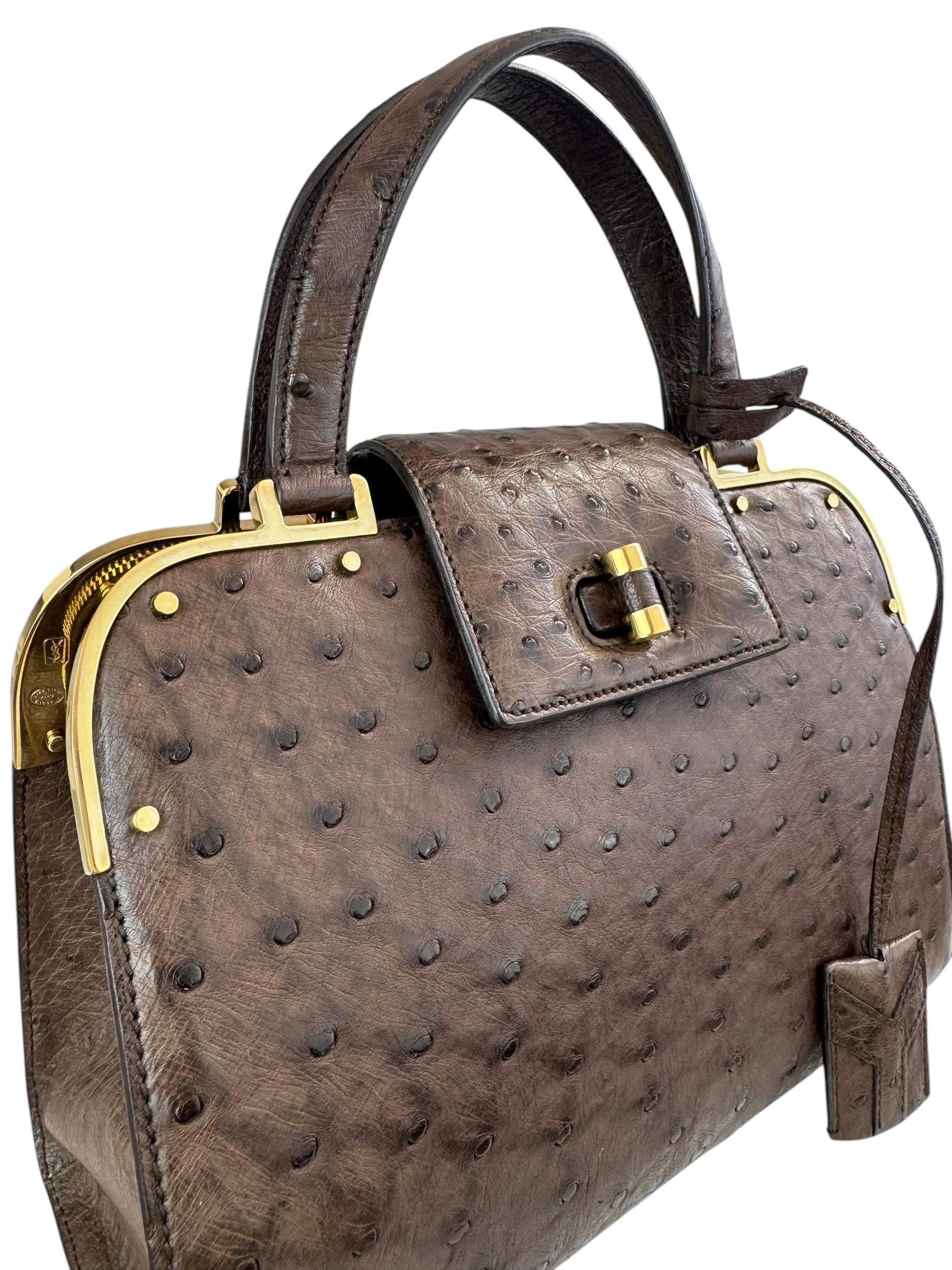 SAINT LAURENT BROWN UP TOWN HANDBAG