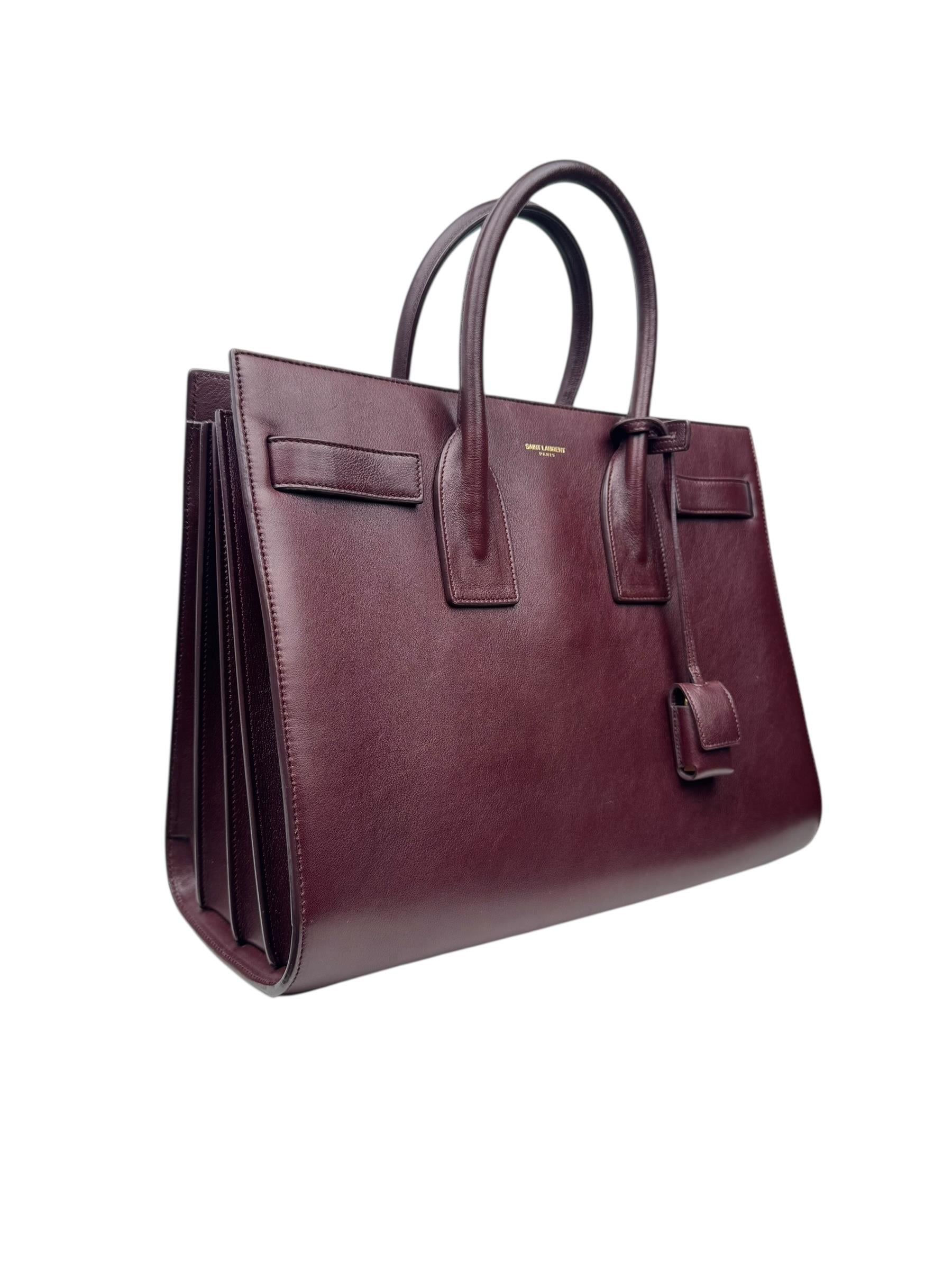 SAINT LAURENT BURGUNDY SAC DE JOUR BAG