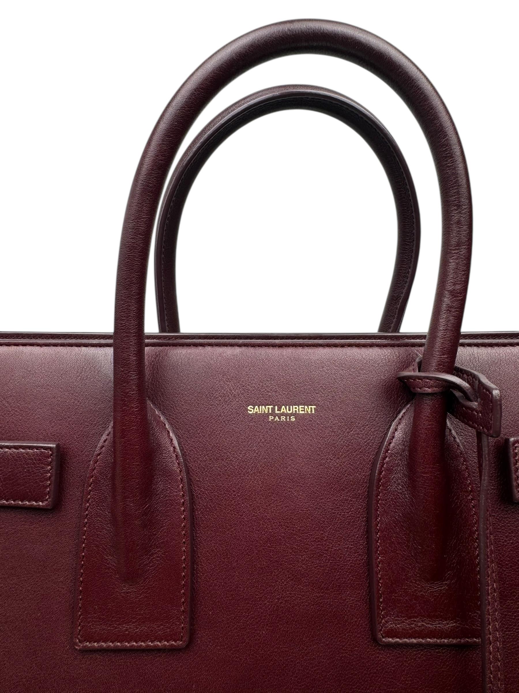 SAINT LAURENT BURGUNDY SAC DE JOUR BAG