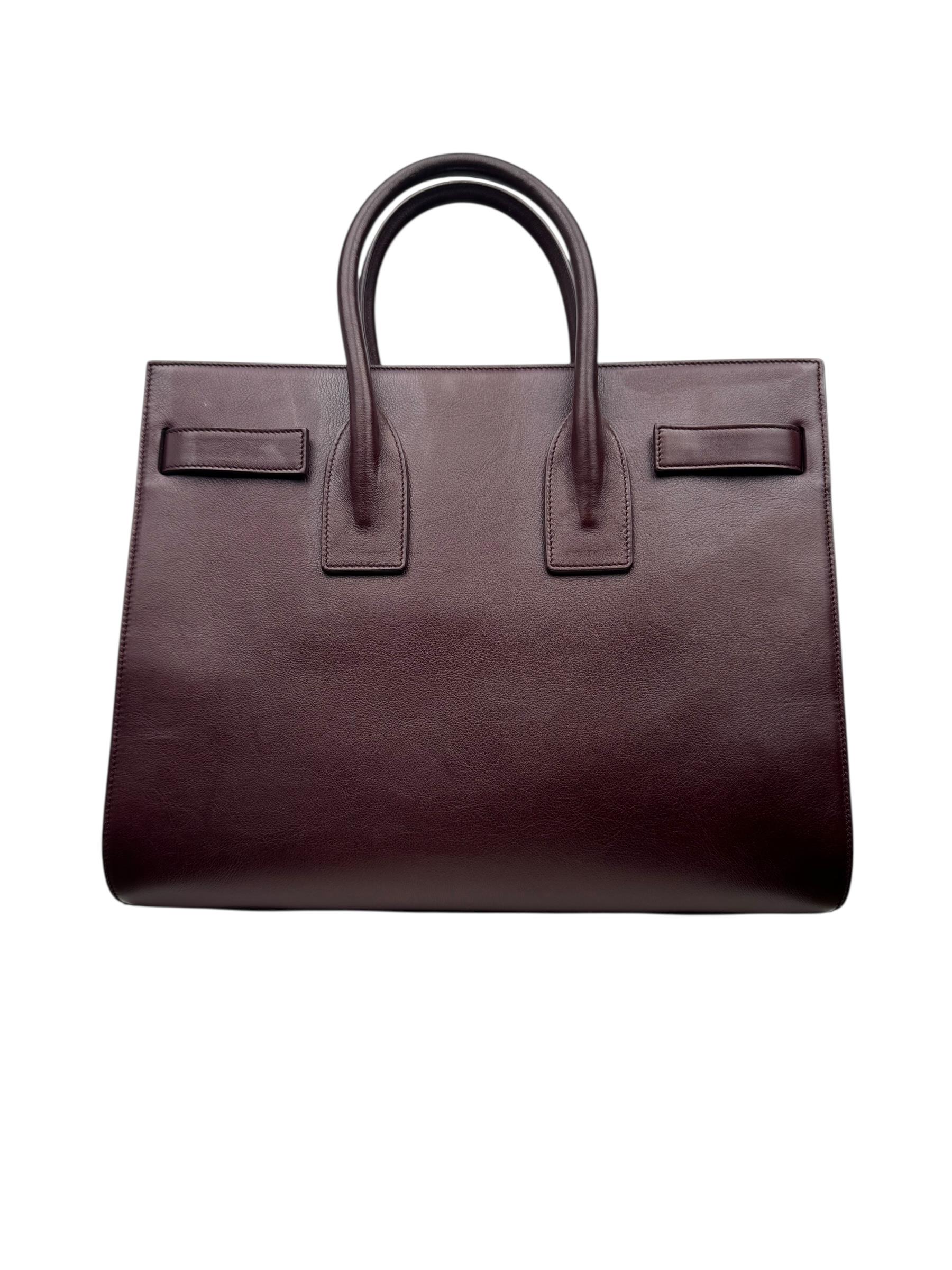 SAINT LAURENT BURGUNDY SAC DE JOUR BAG
