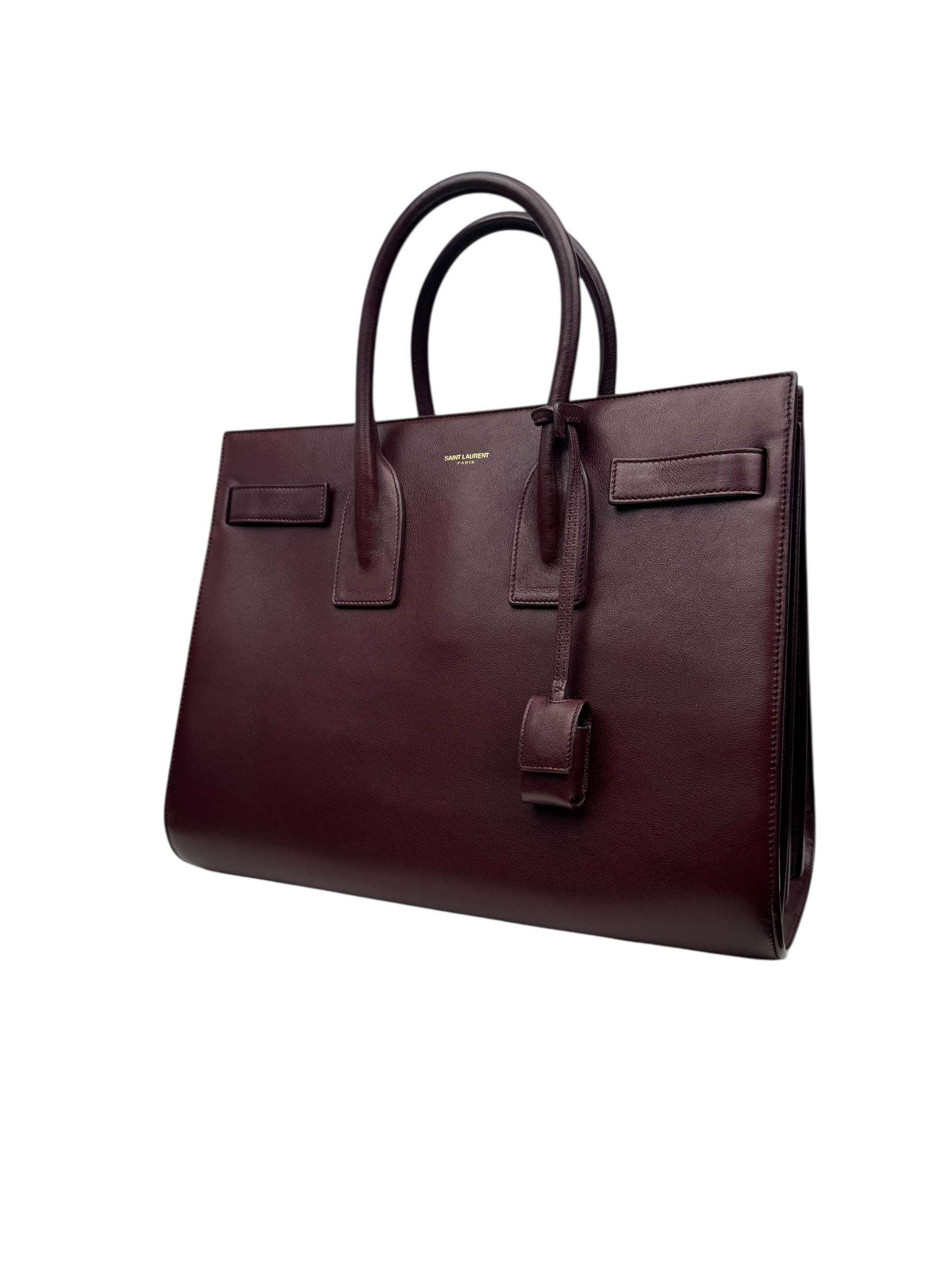 SAINT LAURENT BURGUNDY SAC DE JOUR BAG