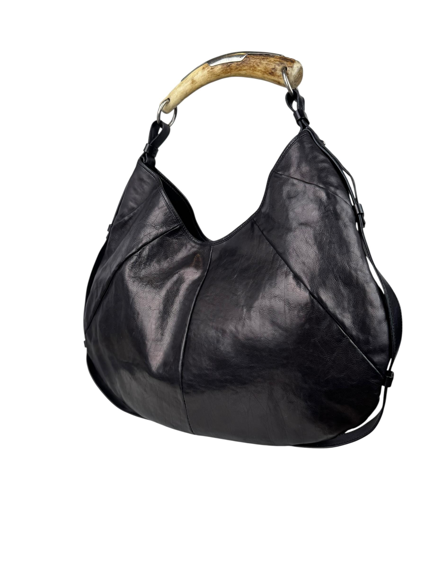 SAINT LAURENT LEATHER MOMBASA SHOULDER BAG