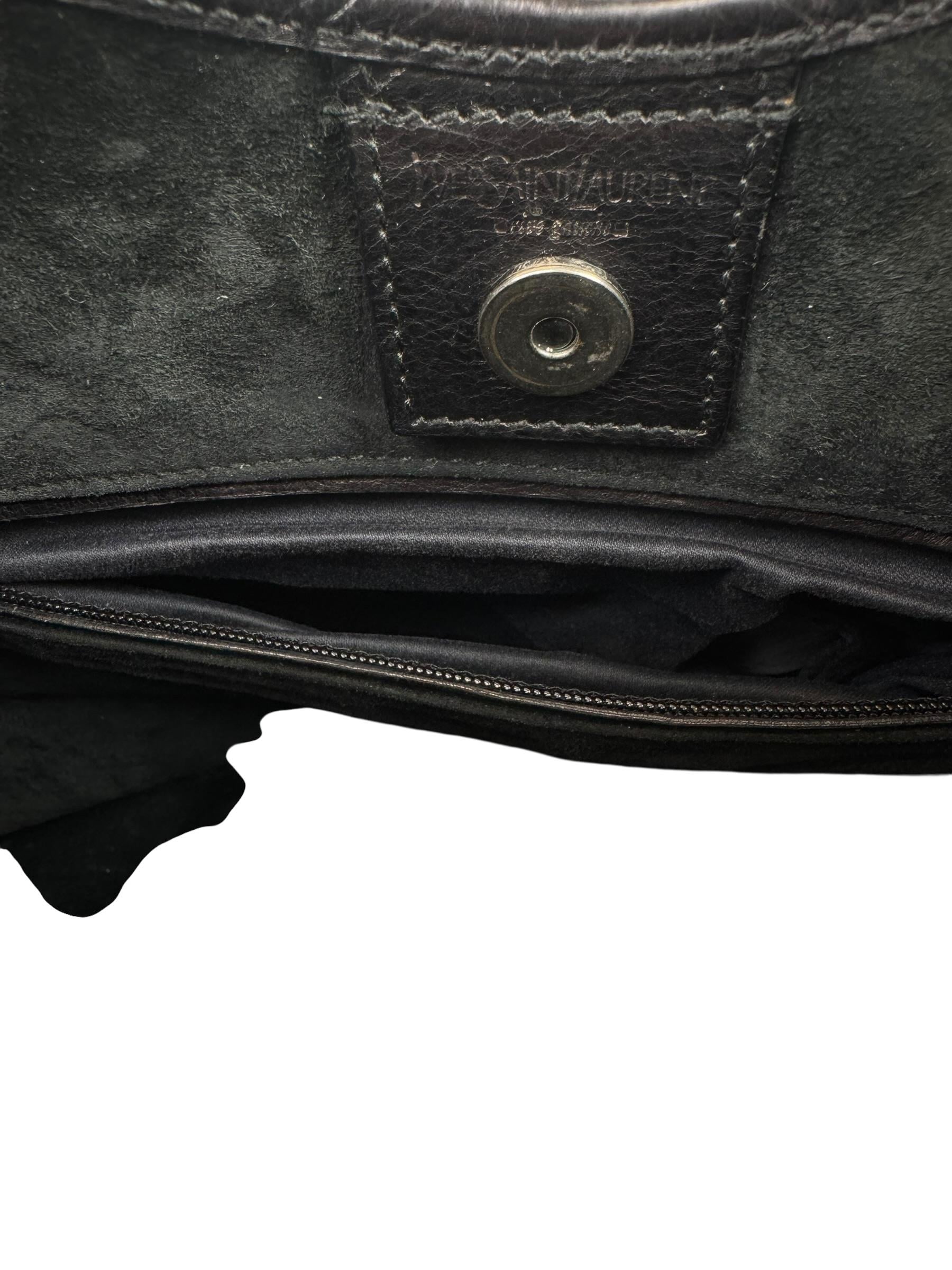SAINT LAURENT LEATHER MOMBASA SHOULDER BAG