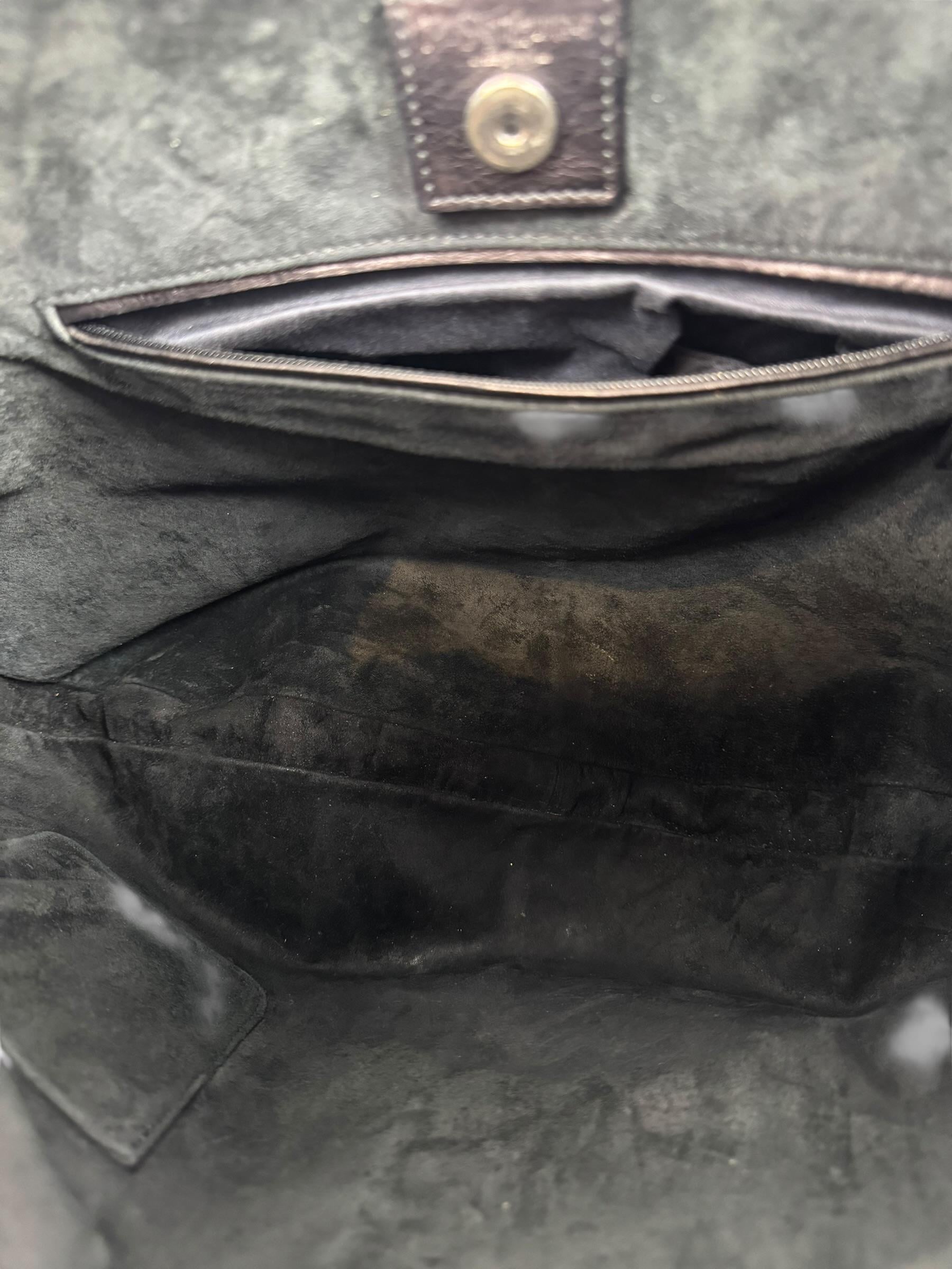SAINT LAURENT LEATHER MOMBASA SHOULDER BAG