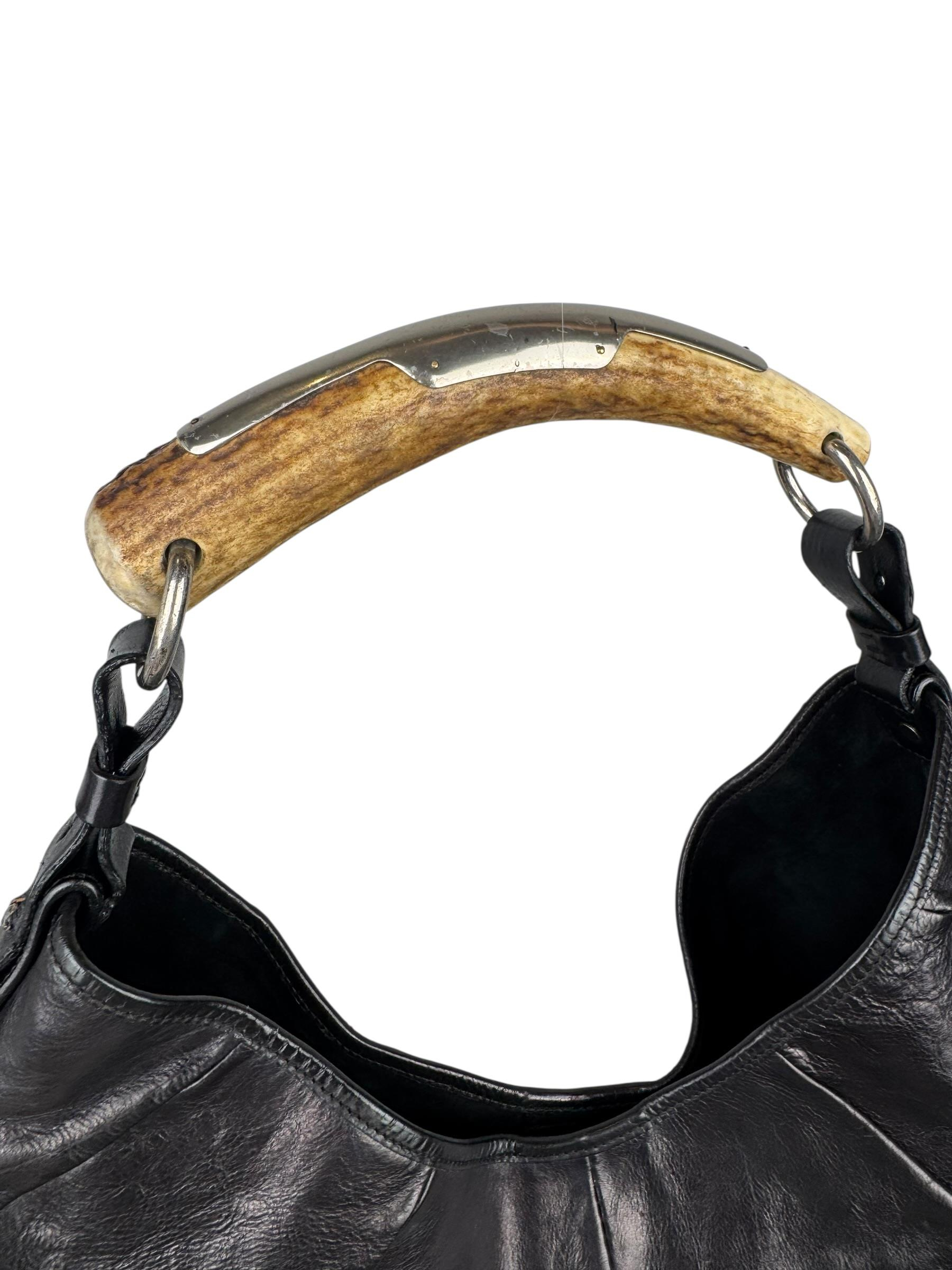 SAINT LAURENT LEATHER MOMBASA SHOULDER BAG