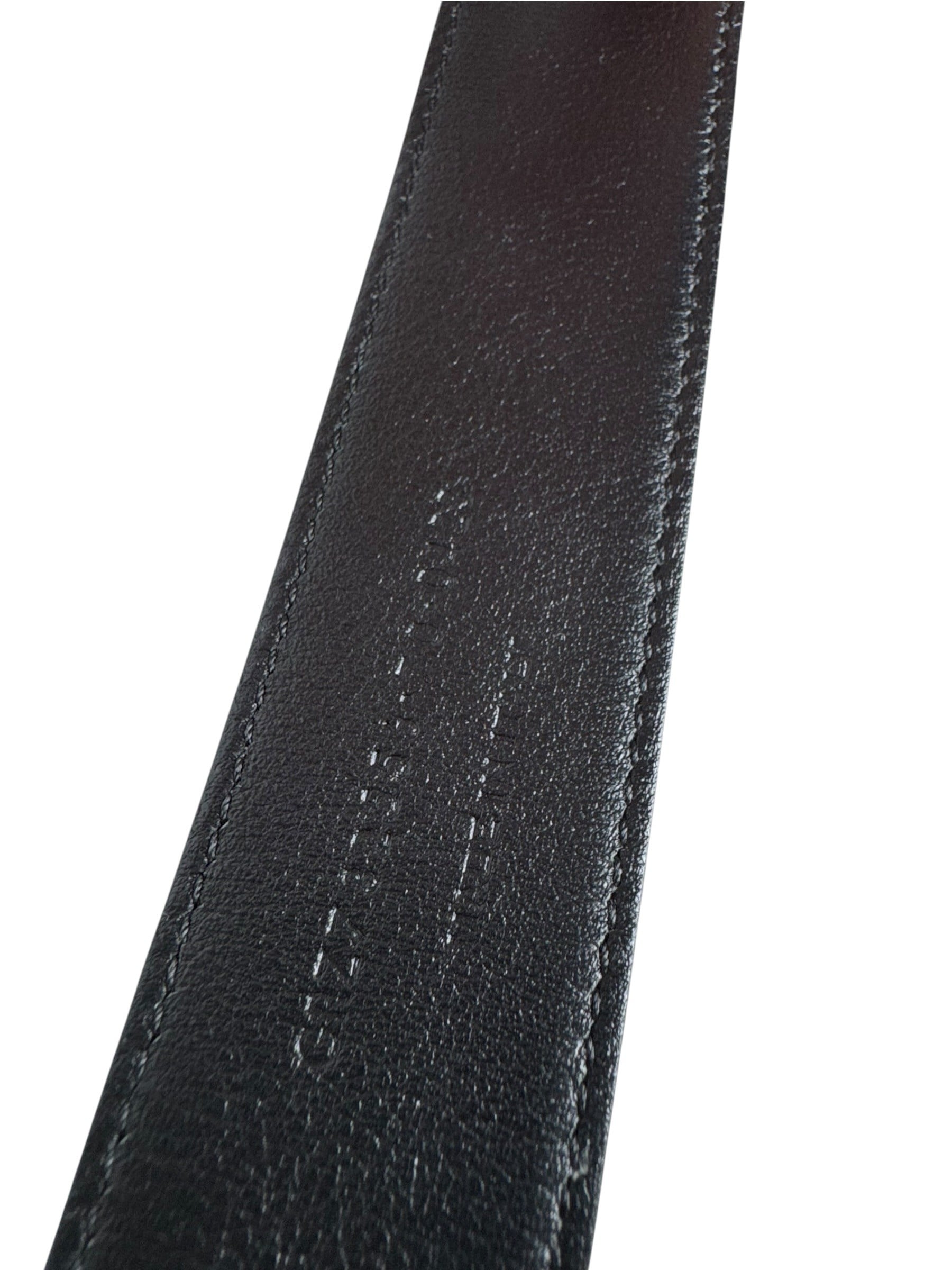 SAINT LAURENT LOGO PLAQUE LEATHER BELT