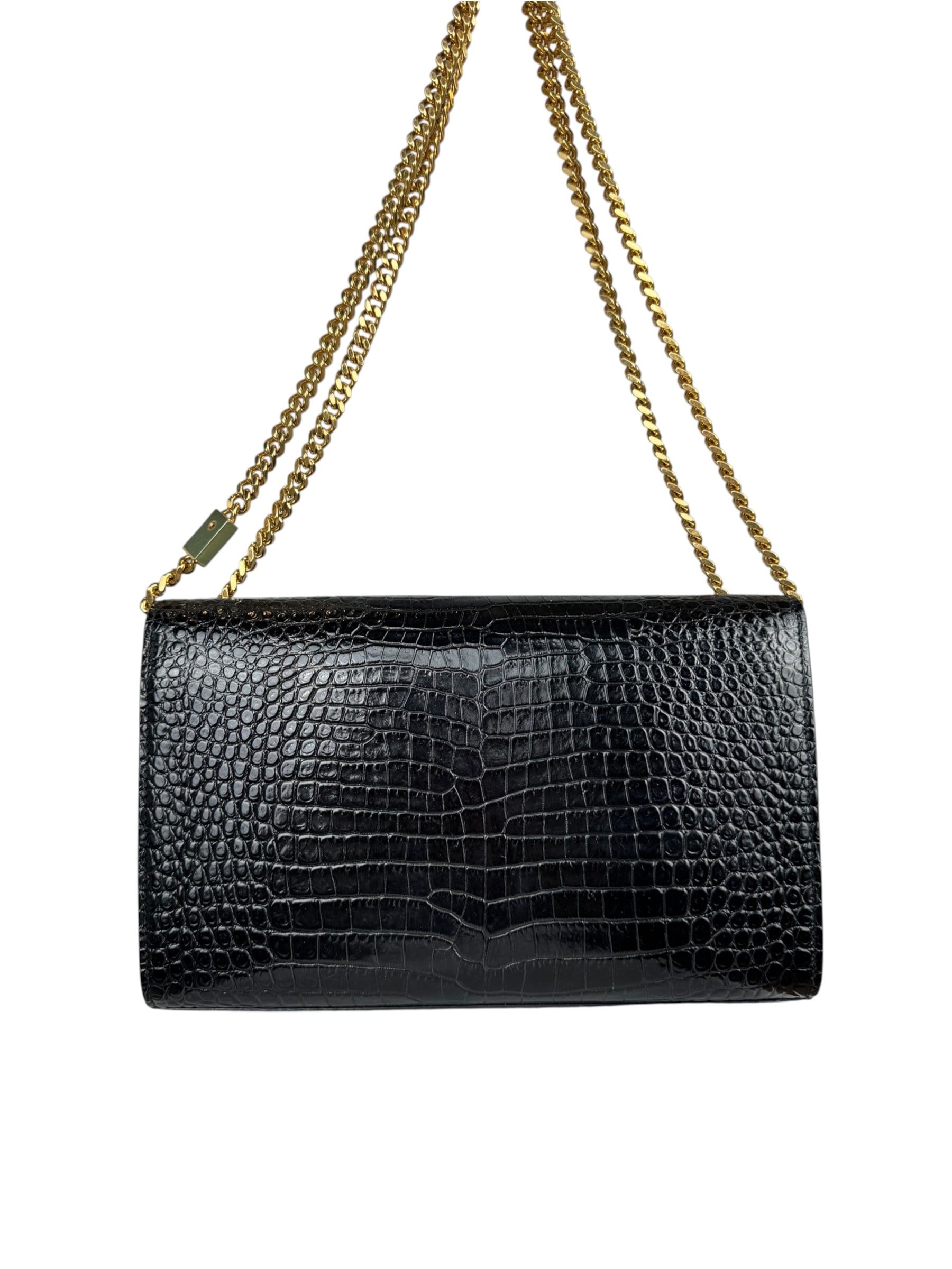 SAINT LAURENT MEDIUM CROCO KATE BAG