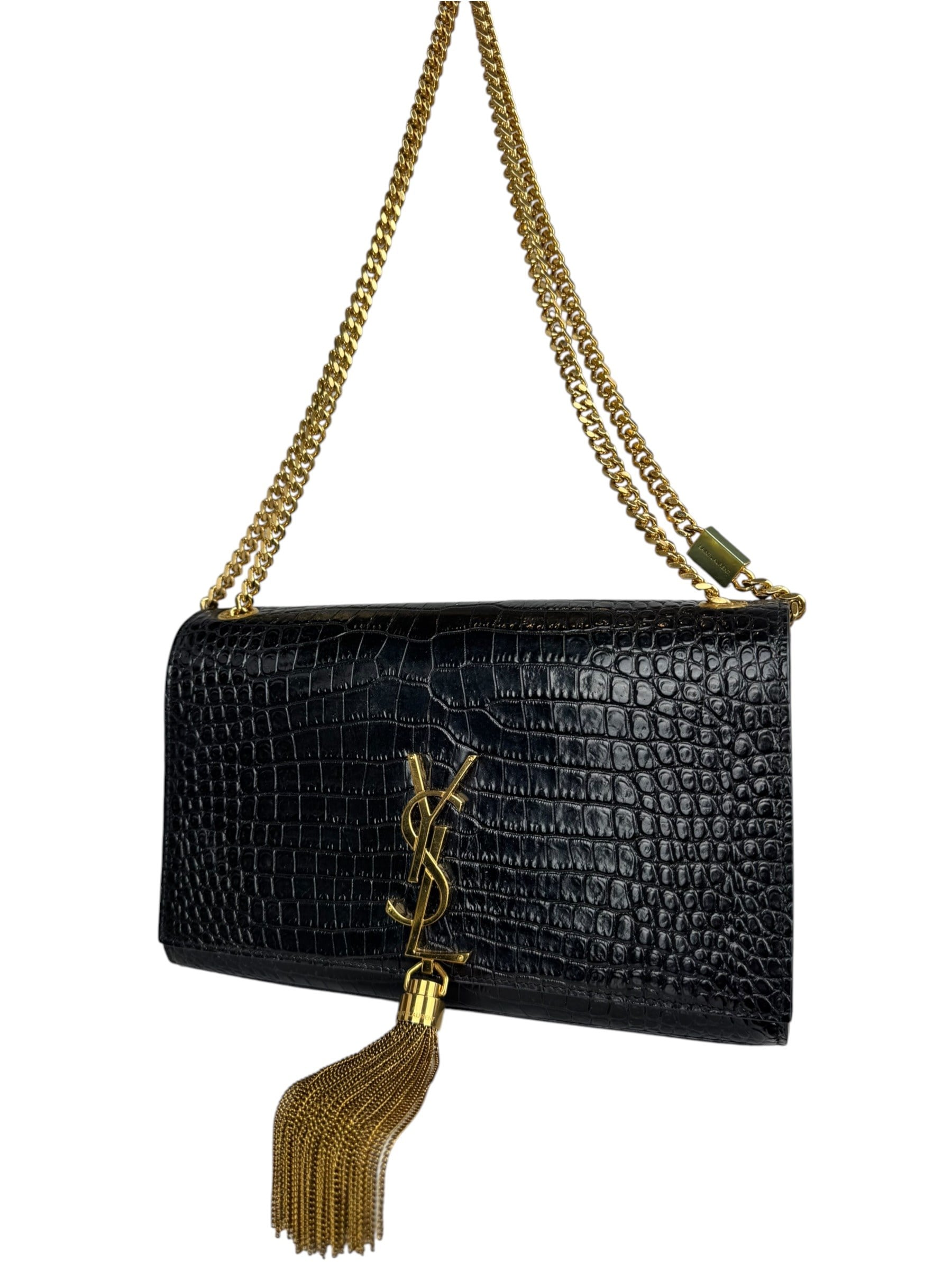 SAINT LAURENT MEDIUM CROCO KATE BAG