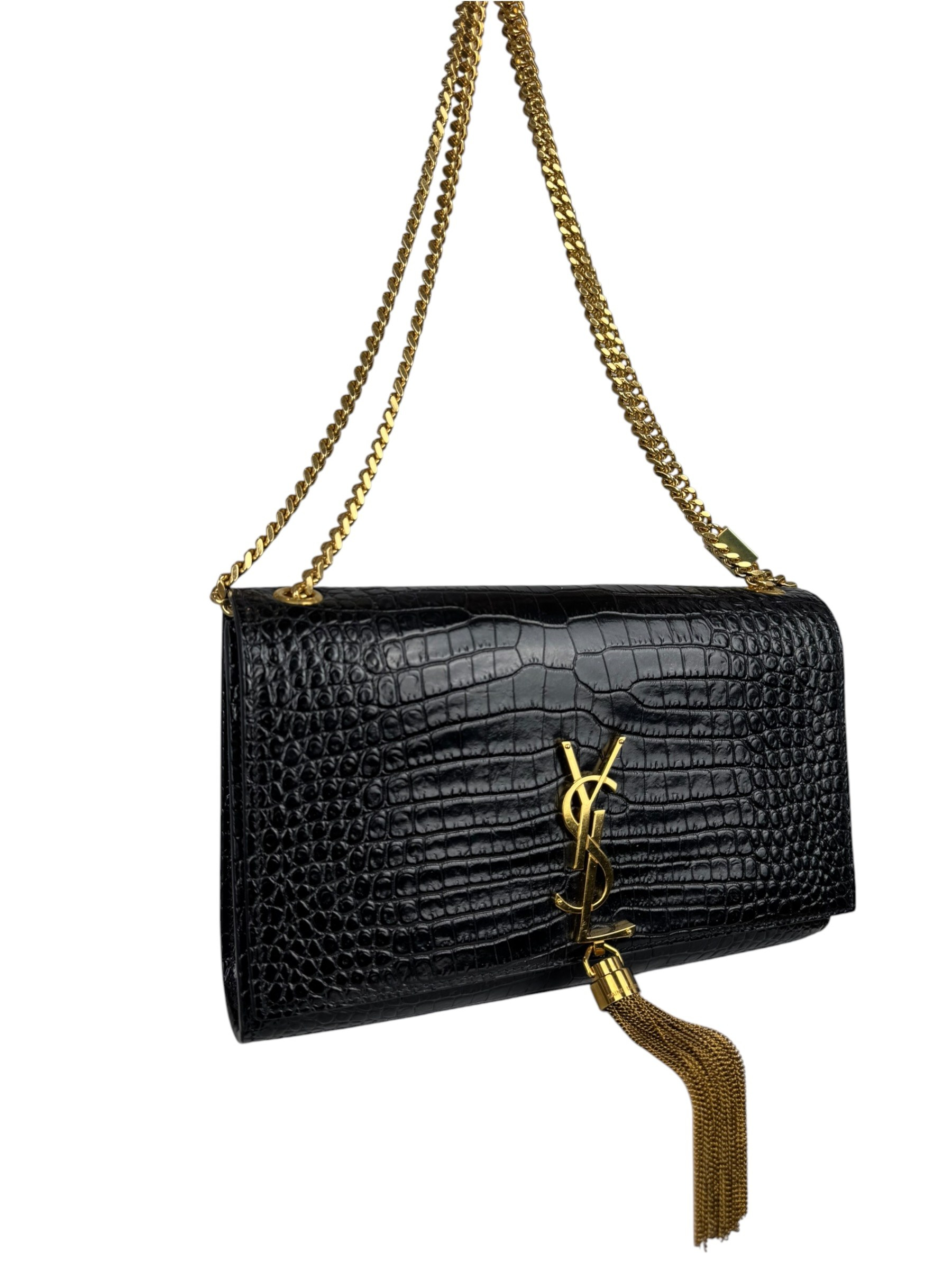 SAINT LAURENT MEDIUM CROCO KATE BAG