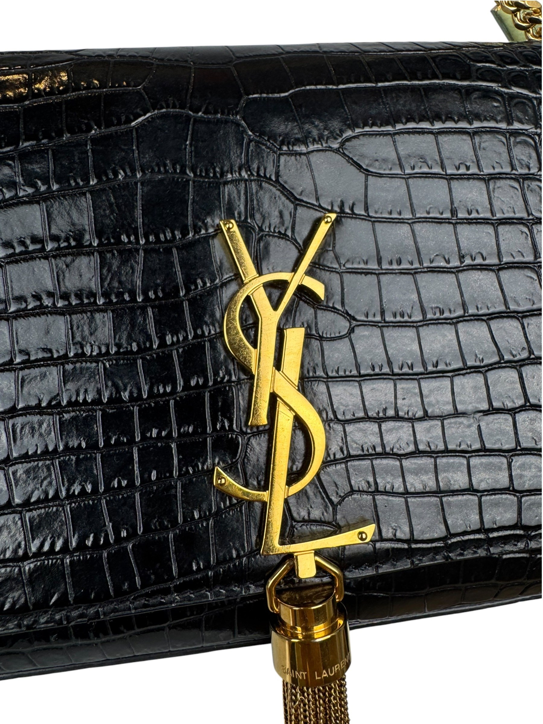 SAINT LAURENT MEDIUM CROCO KATE BAG