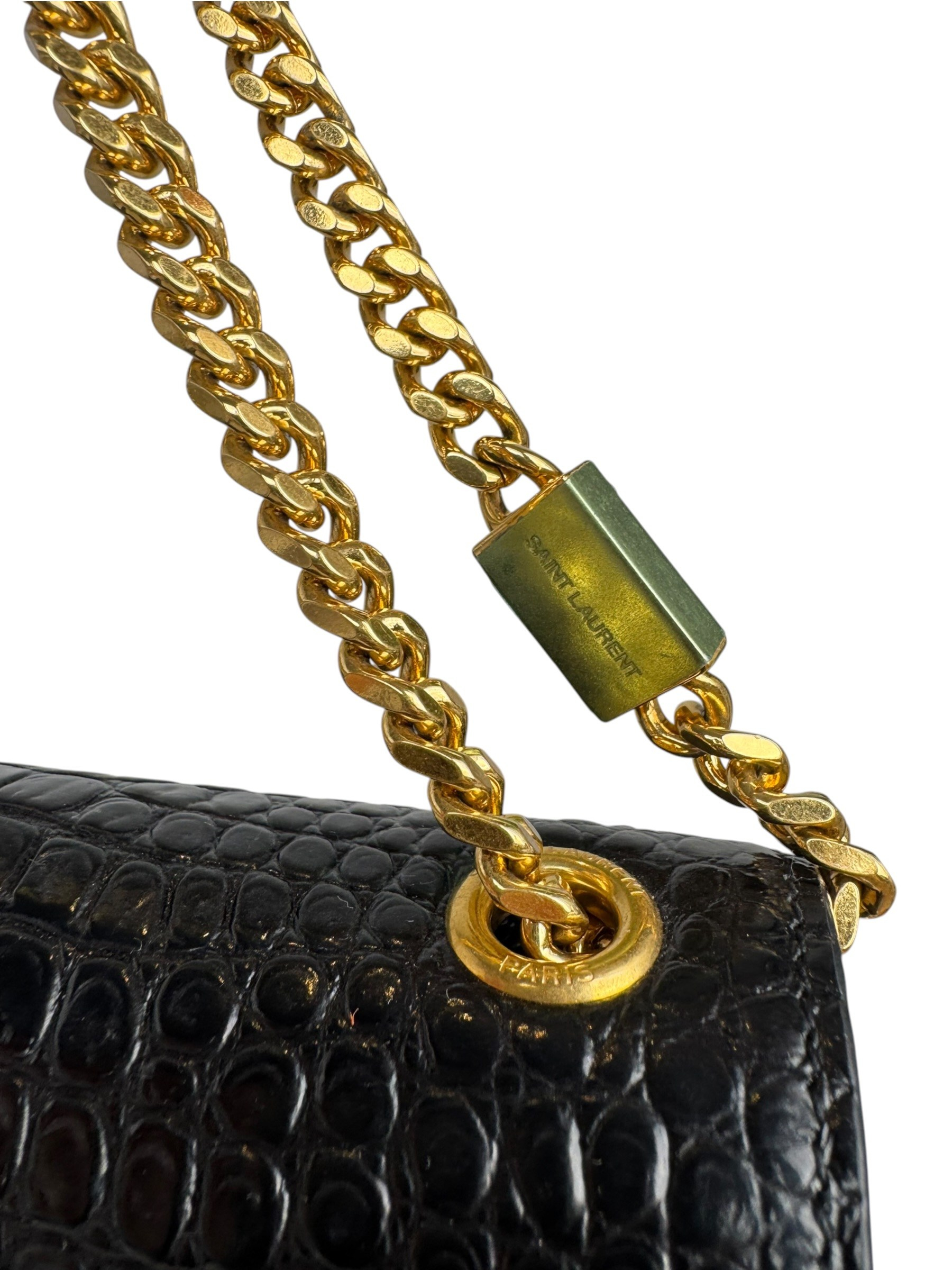 SAINT LAURENT MEDIUM CROCO KATE BAG