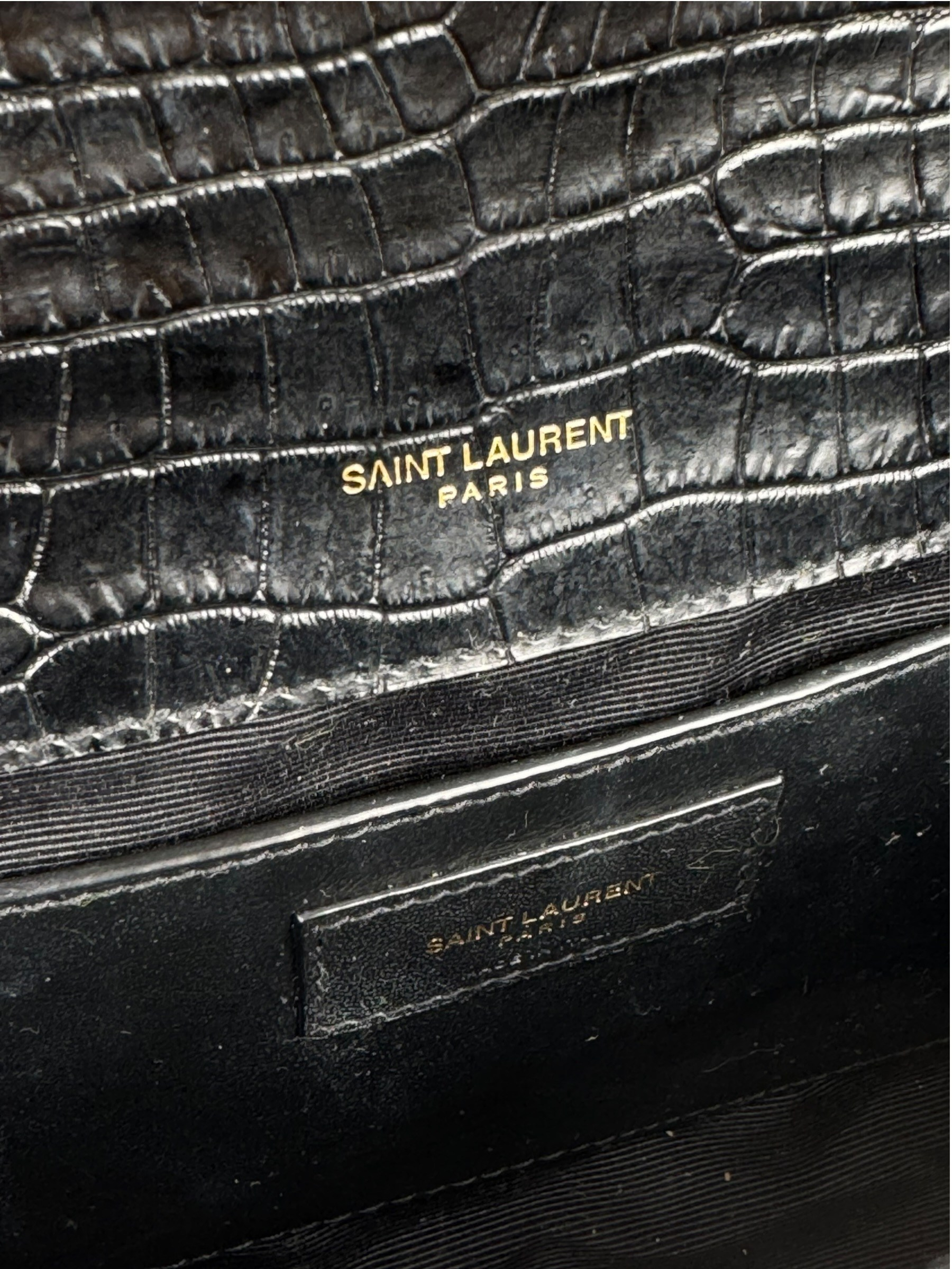 SAINT LAURENT MEDIUM CROCO KATE BAG