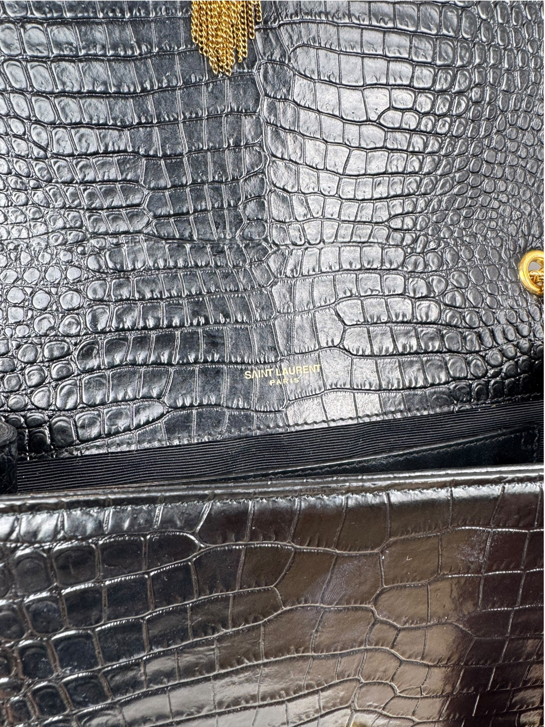 SAINT LAURENT MEDIUM CROCO KATE BAG