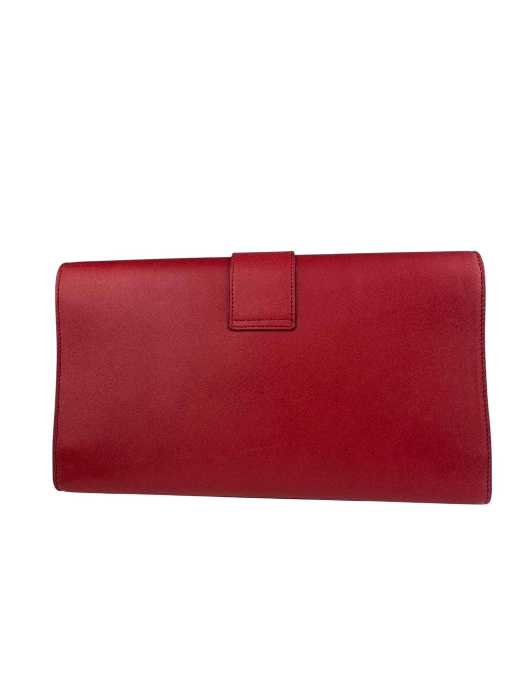 SAINT LAURENT RED LIGNE Y CLUTCH 