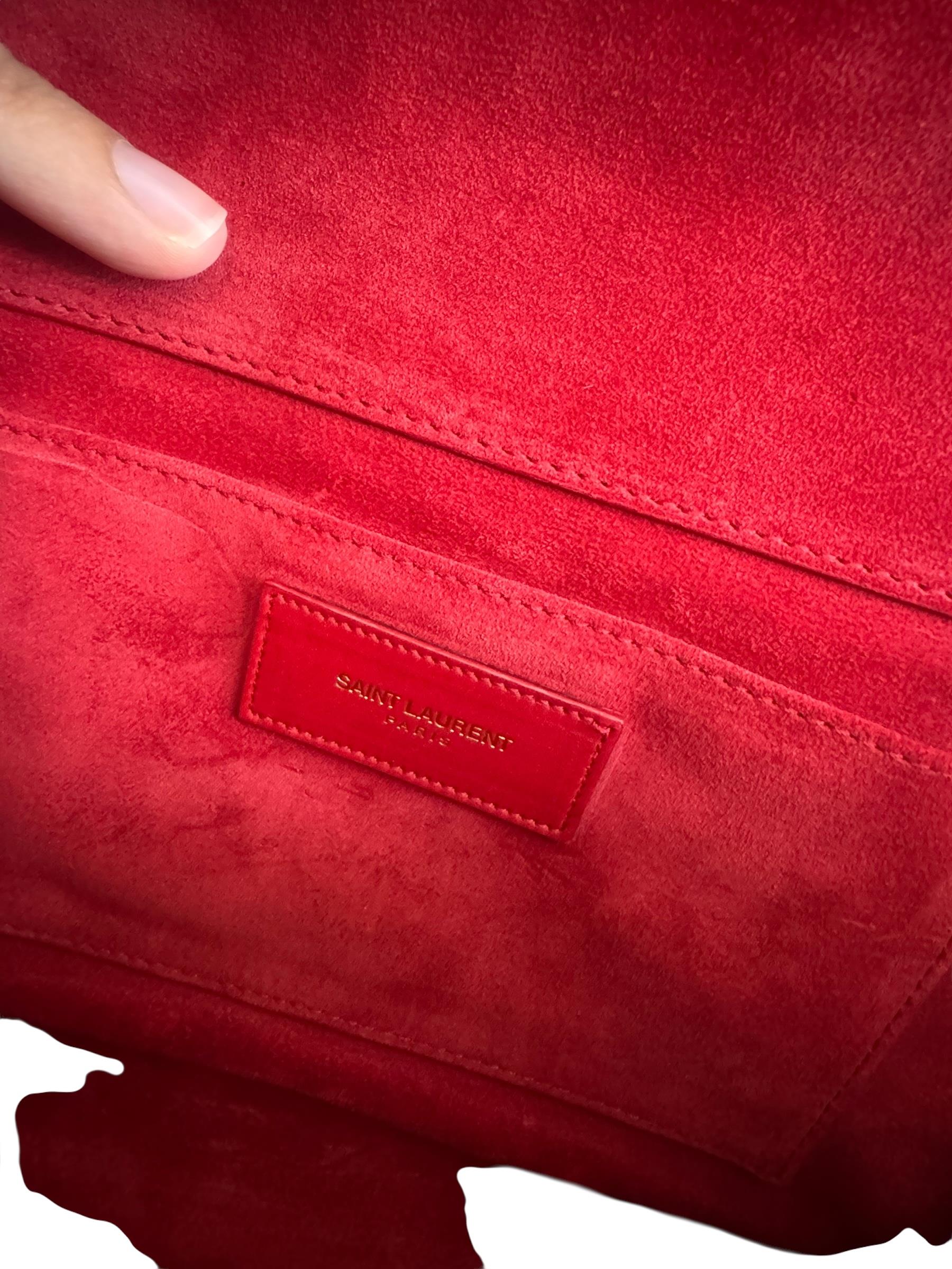 SAINT LAURENT RED LIGNE Y CLUTCH 