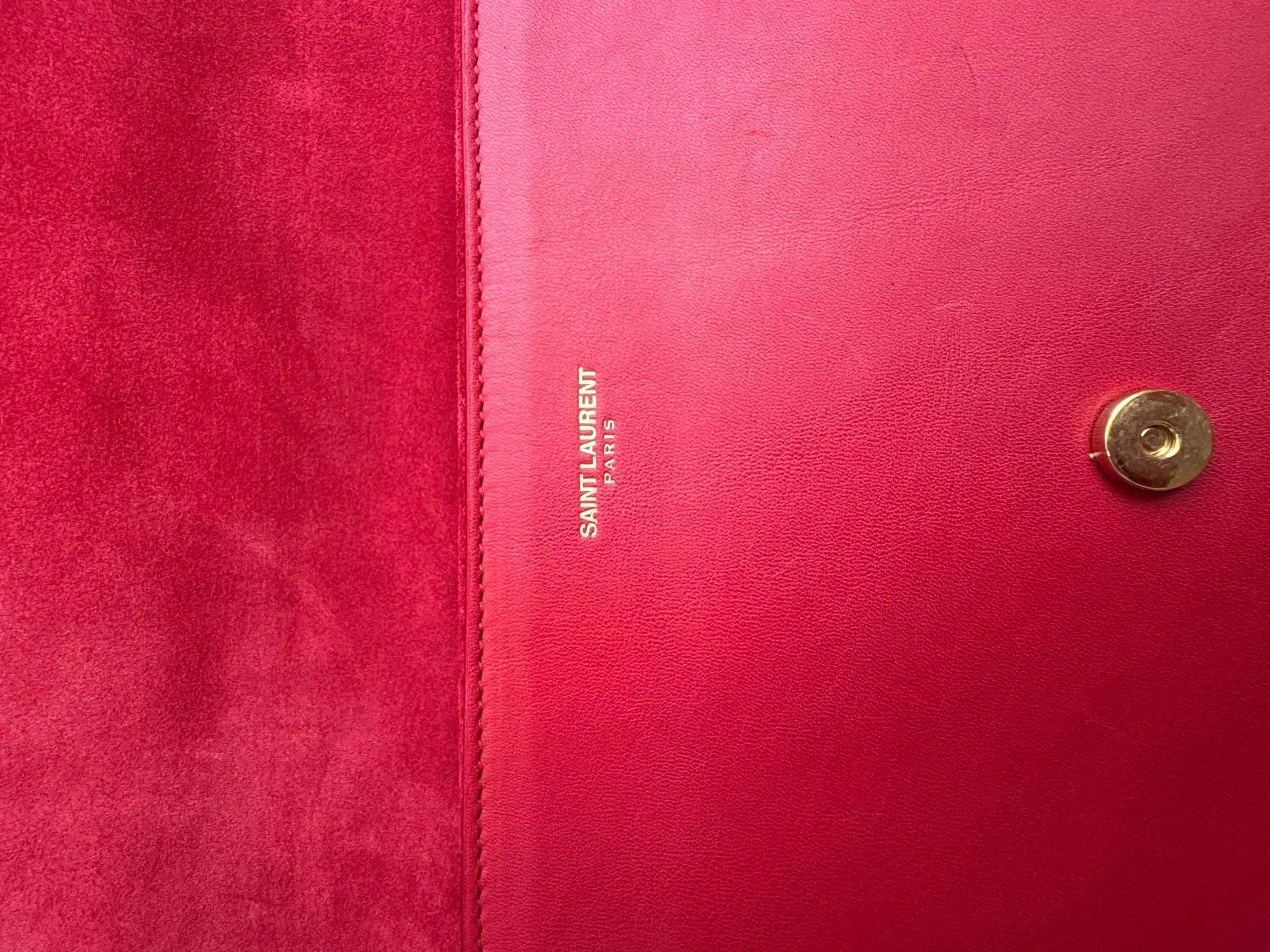 SAINT LAURENT RED LIGNE Y CLUTCH 
