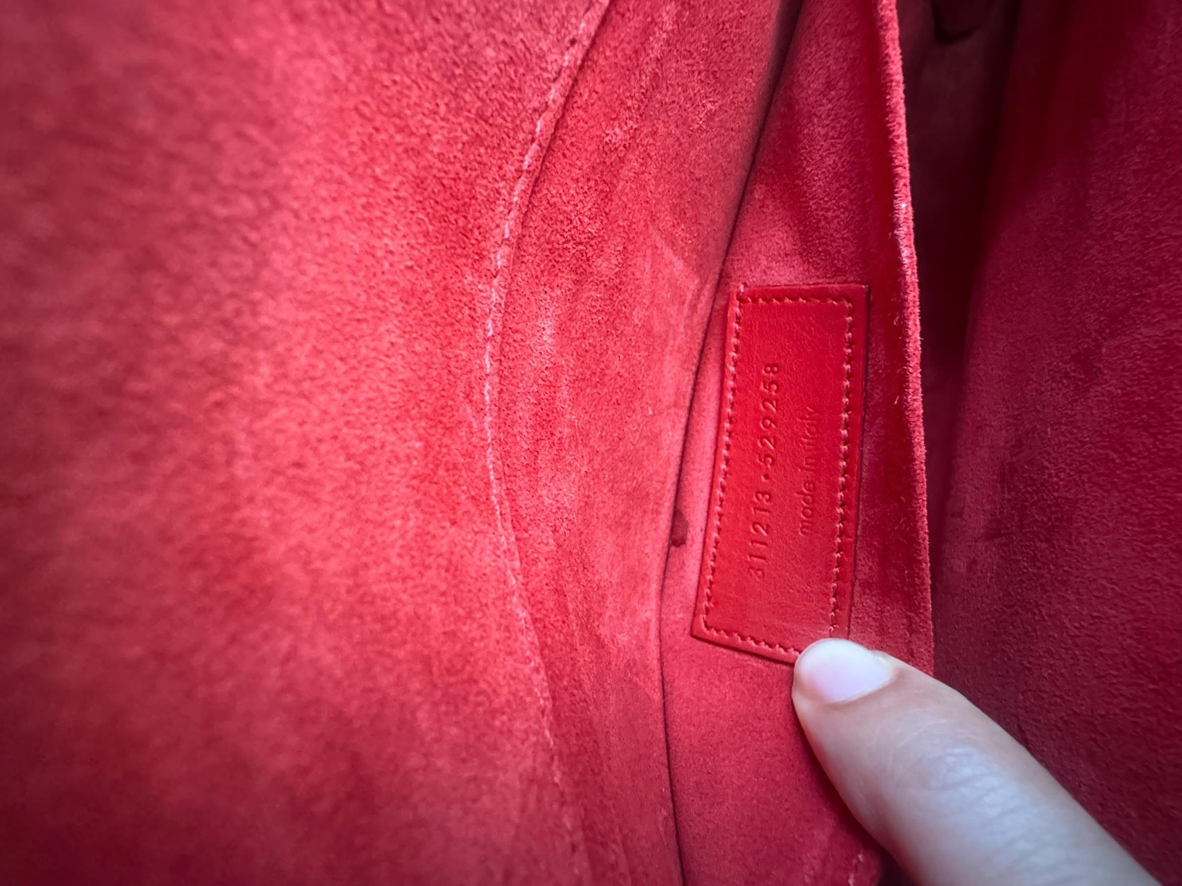 SAINT LAURENT RED LIGNE Y CLUTCH 