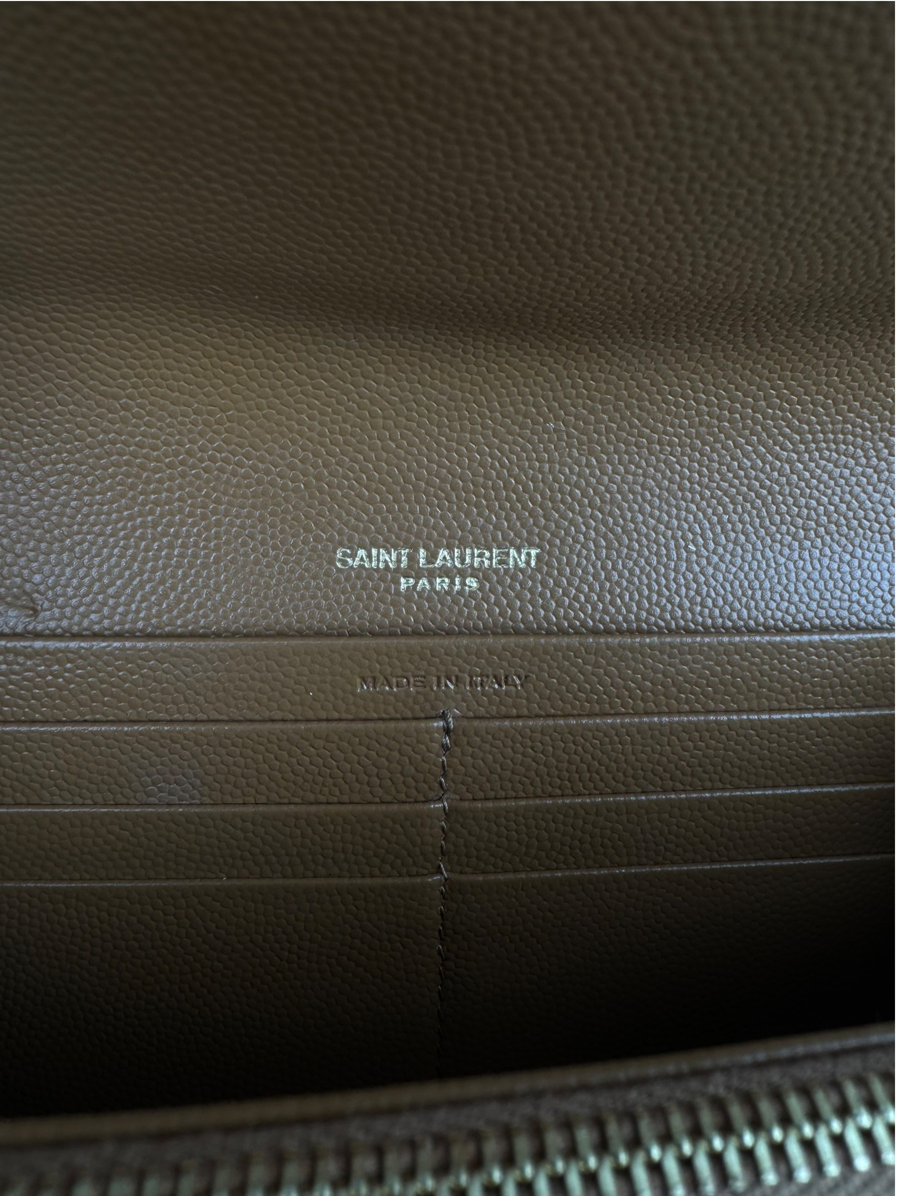 SAINT LAURENT STITCH LEATHER FLAP WALLET