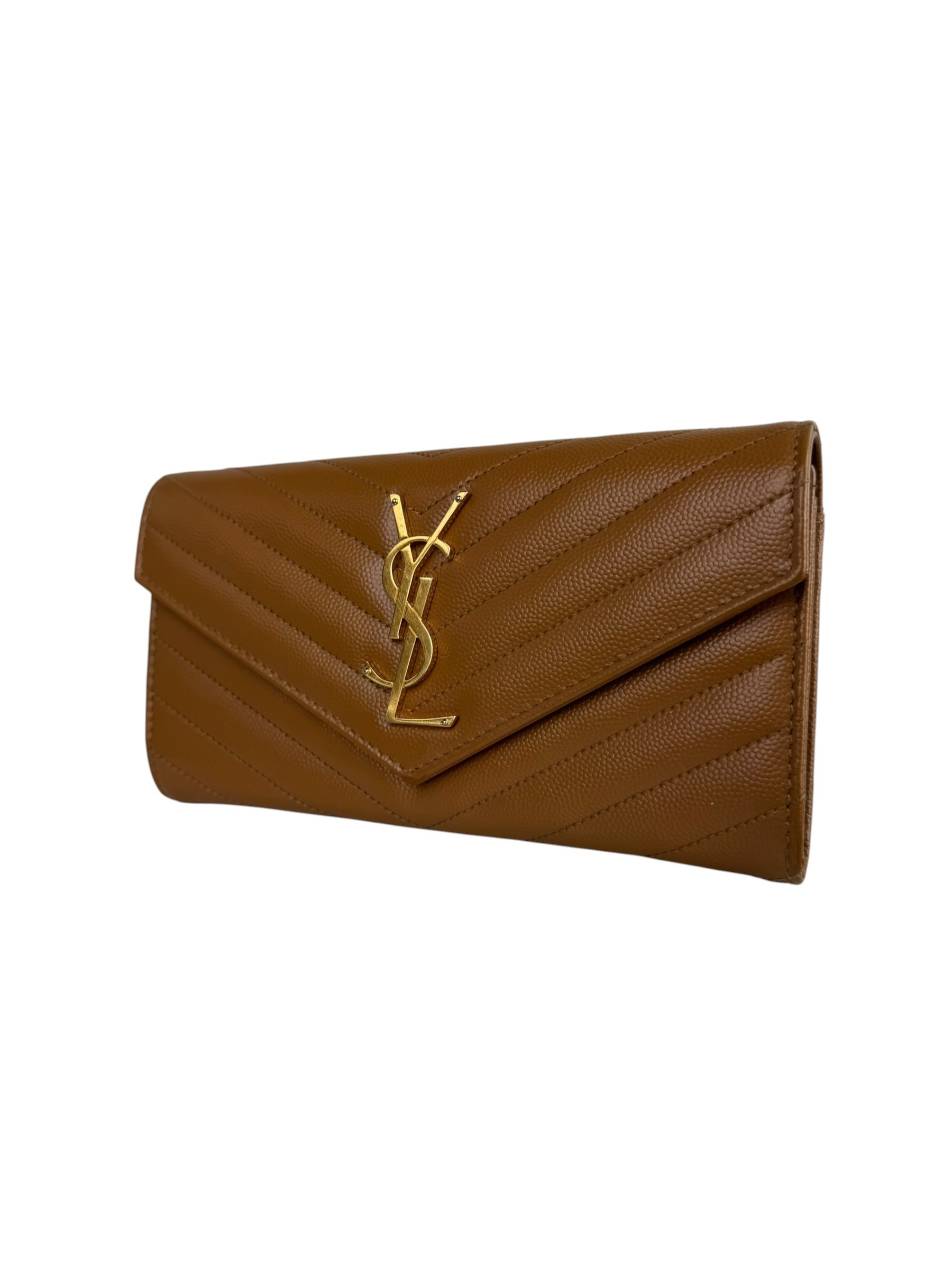 SAINT LAURENT STITCH LEATHER FLAP WALLET