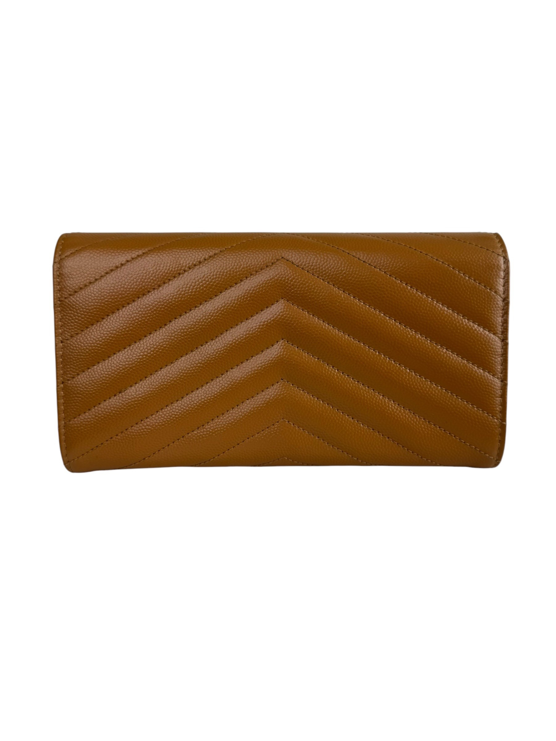 SAINT LAURENT STITCH LEATHER FLAP WALLET